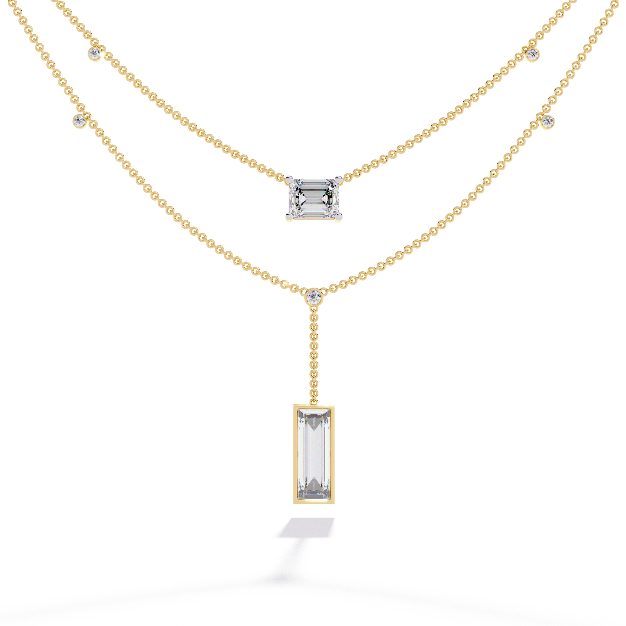 Classy Square 2-Layered Necklace | 925 Sterling Silver