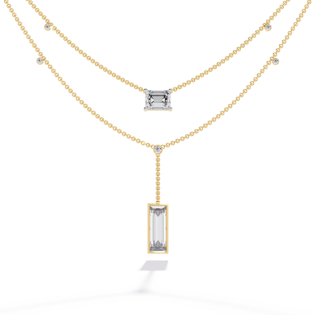 Classy Square 2-Layered Necklace | 925 Sterling Silver