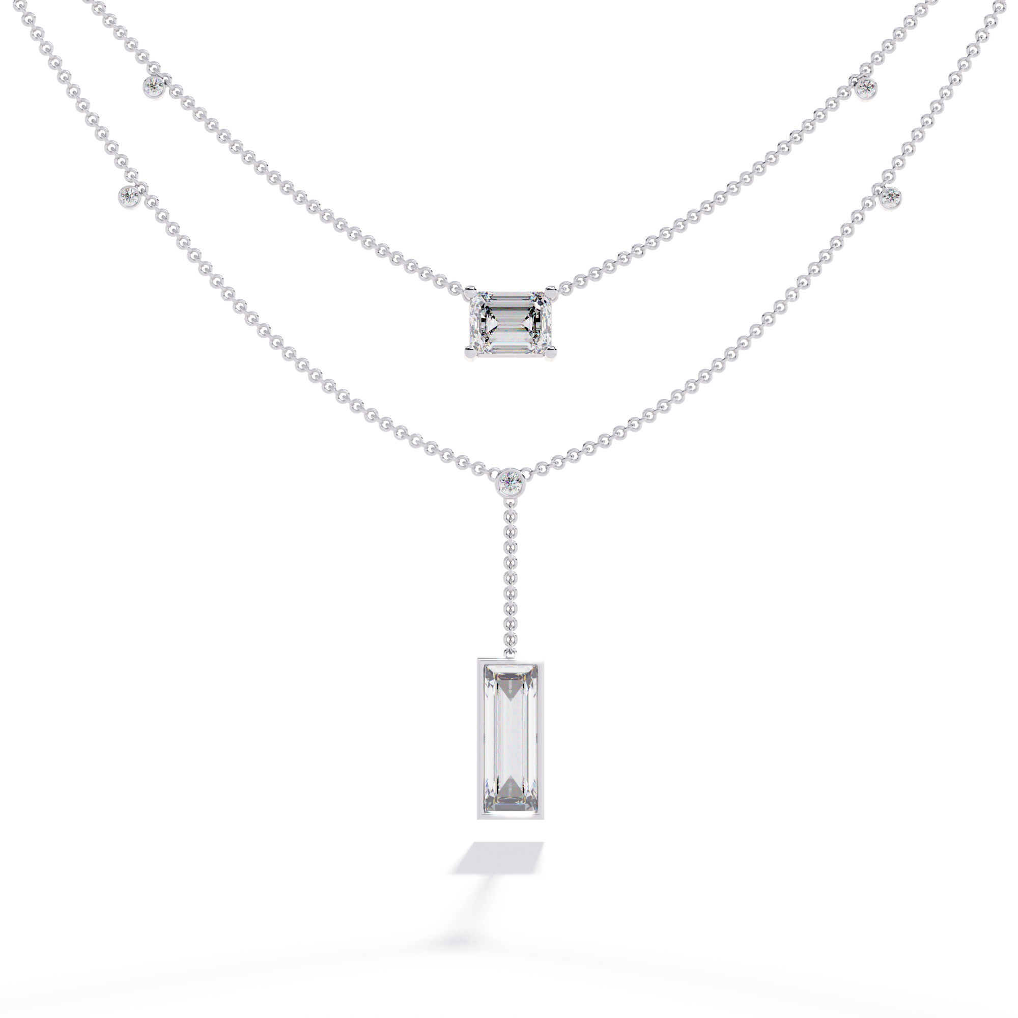Classy Square 2-Layered Necklace | 925 Sterling Silver