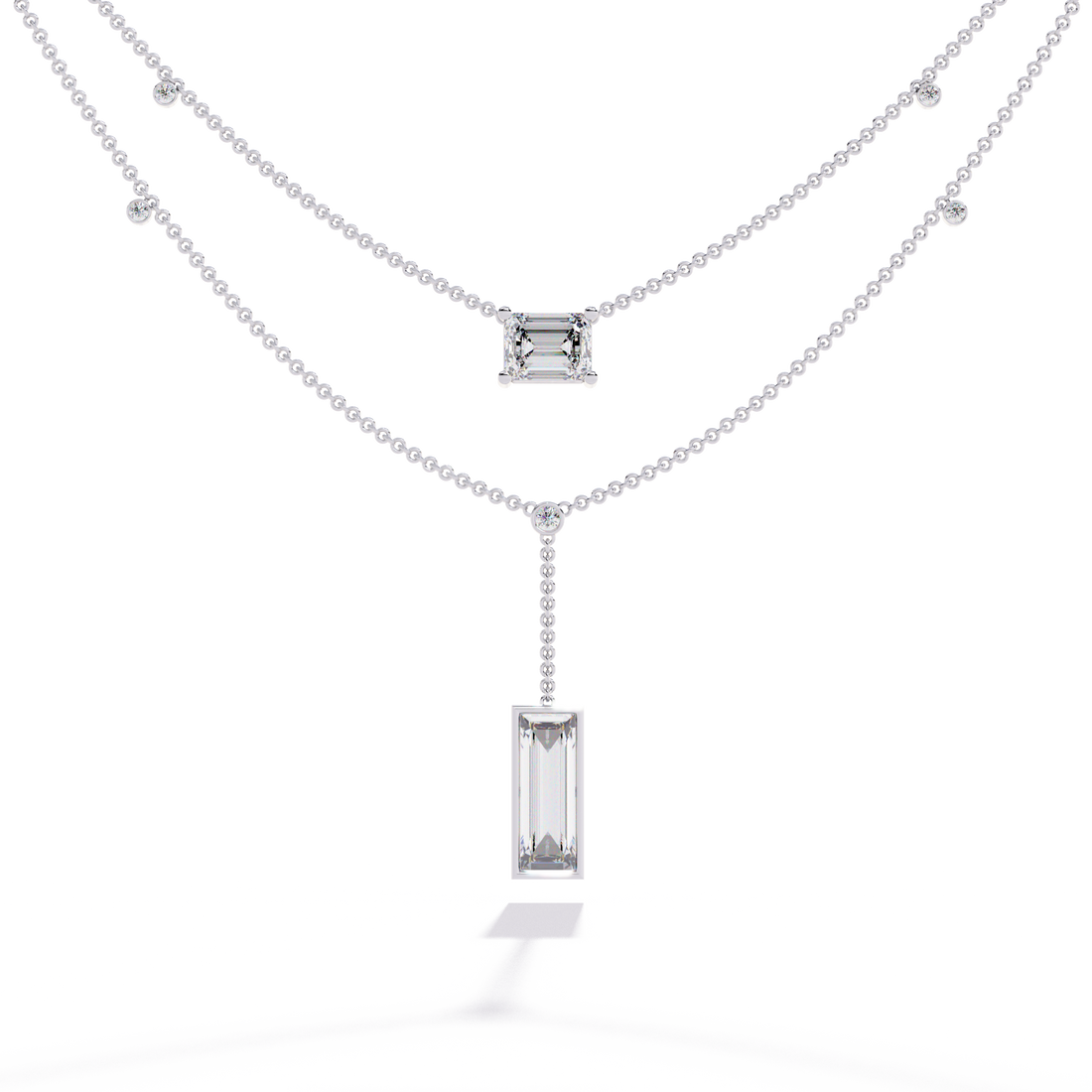 Classy Square 2-Layered Necklace | 925 Sterling Silver