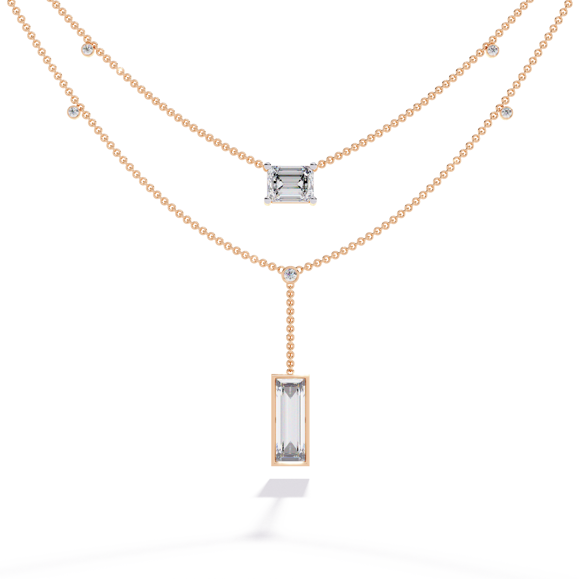 Classy Square 2-Layered Necklace | 925 Sterling Silver