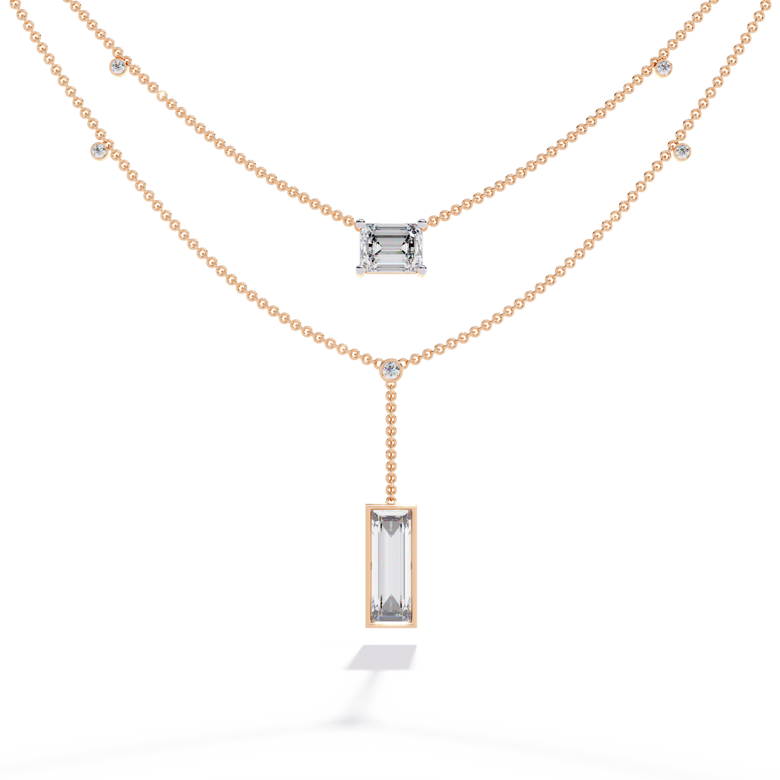 Classy Square 2-Layered Necklace | 925 Sterling Silver