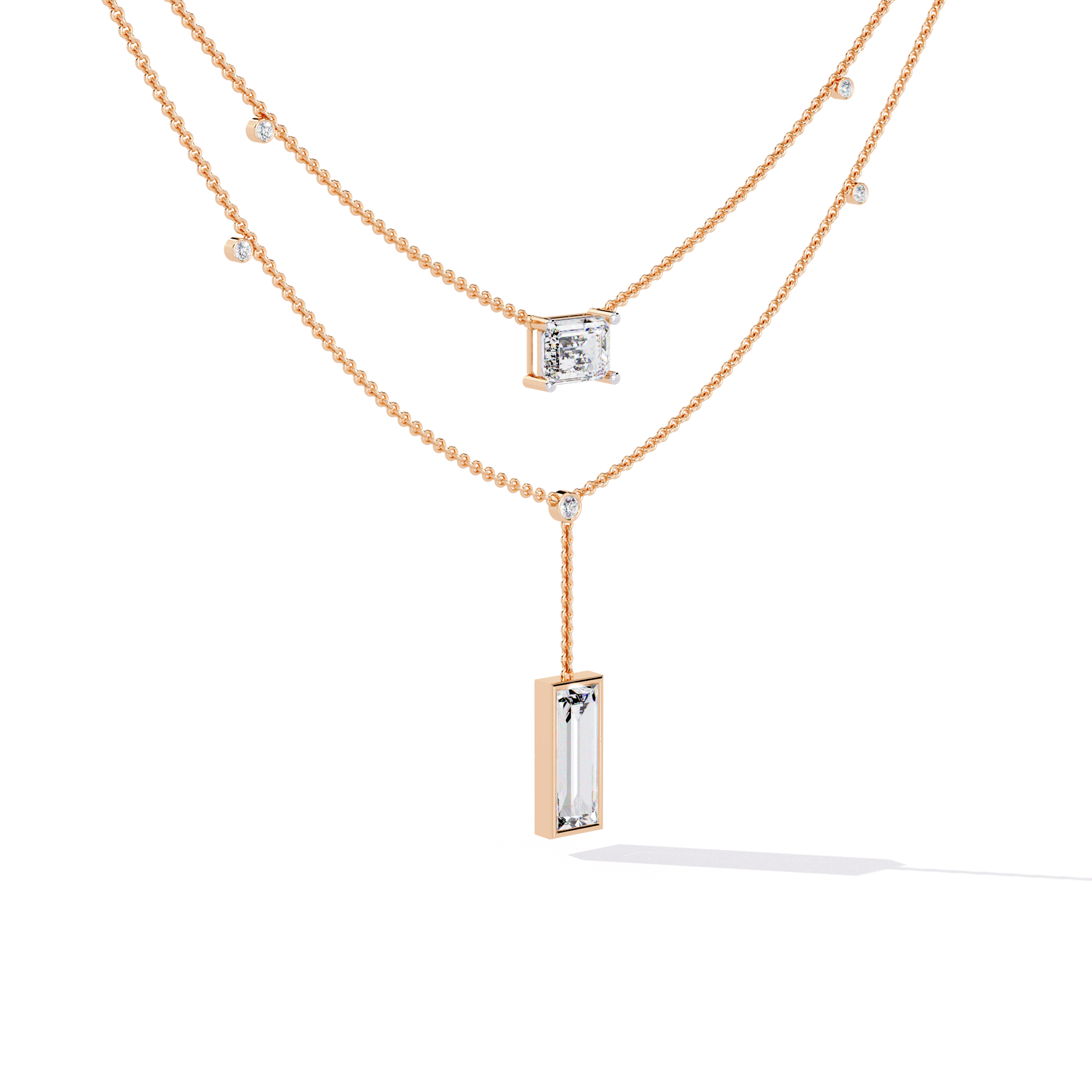 Classy Square 2-Layered Necklace | 925 Sterling Silver