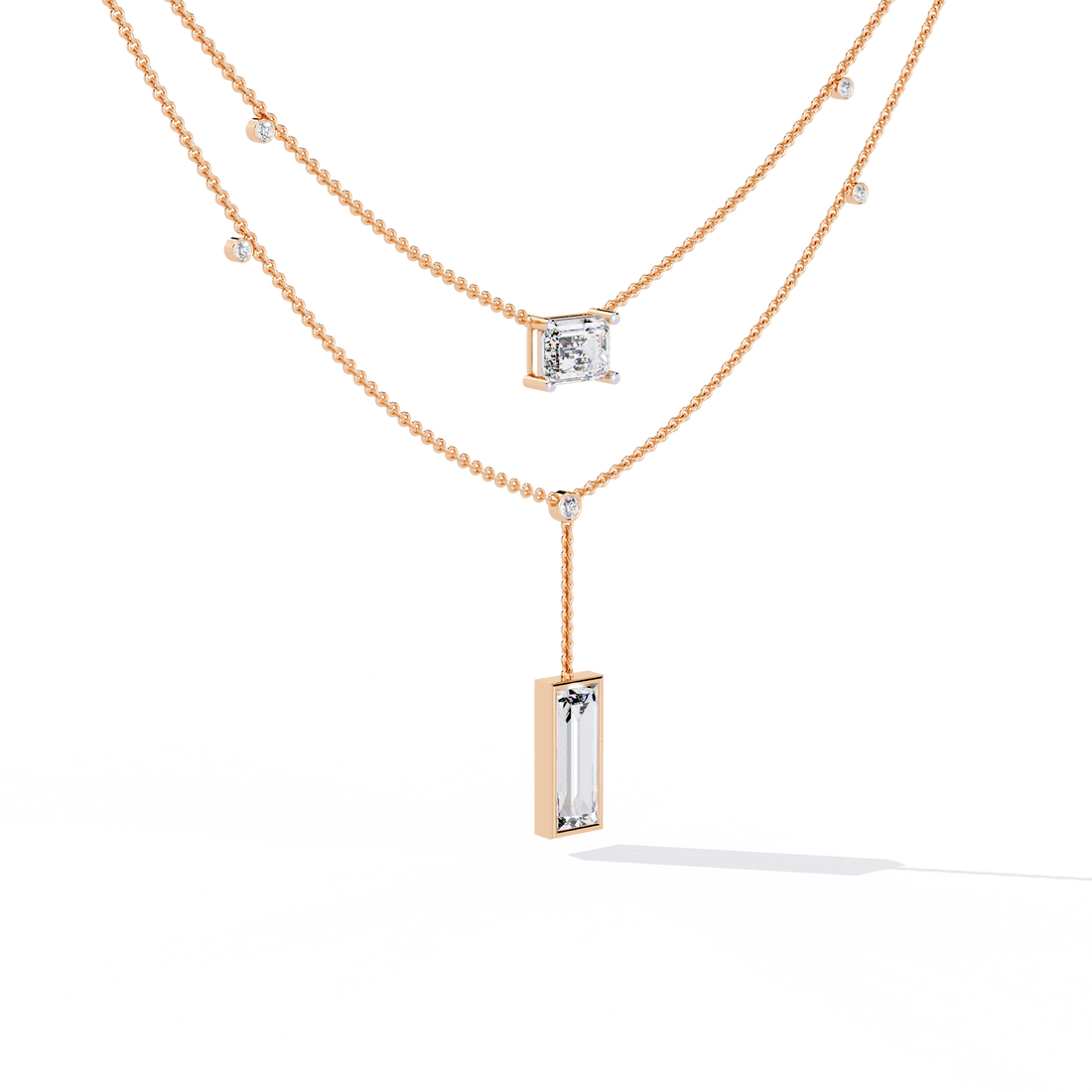 Classy Square 2-Layered Necklace | 925 Sterling Silver