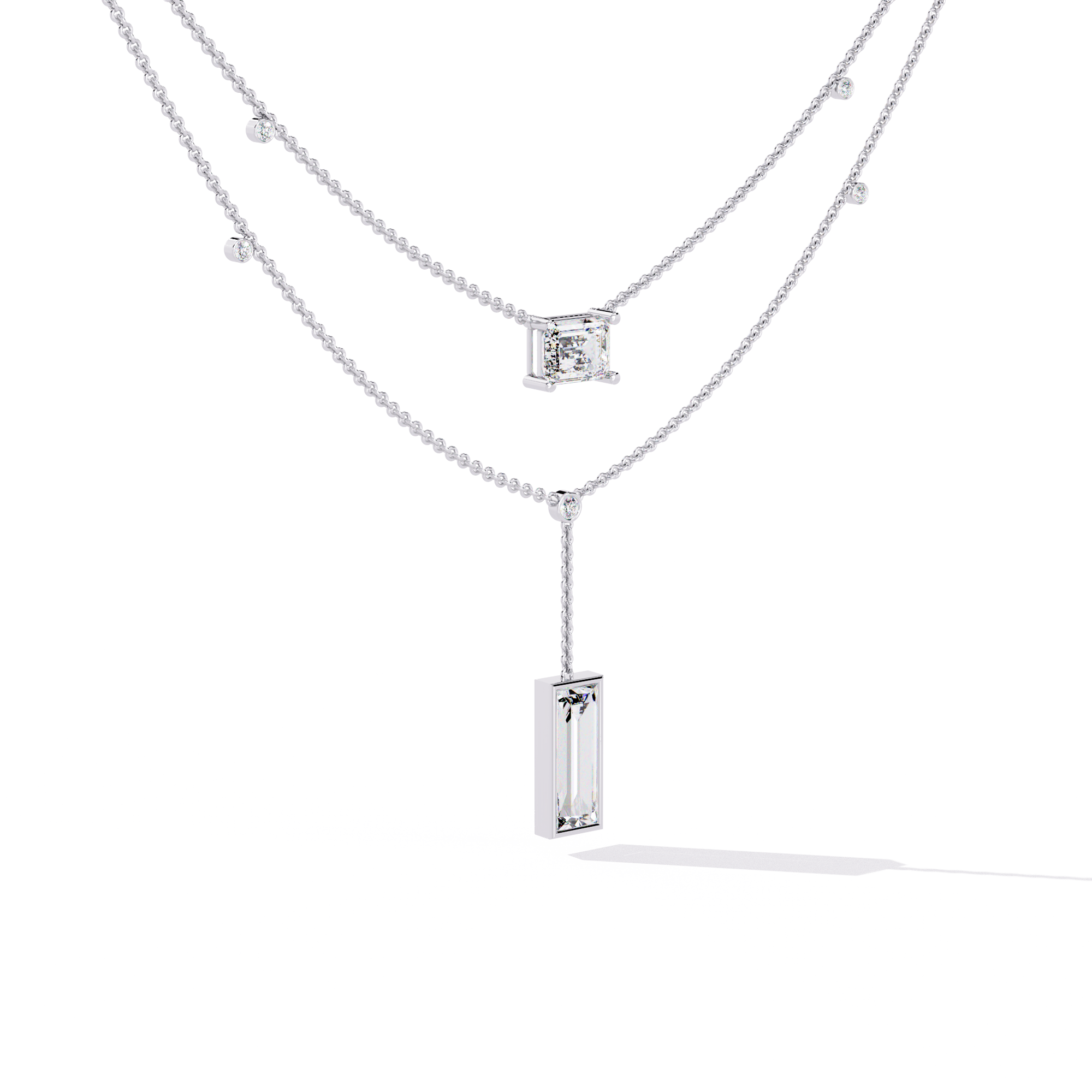 Classy Square 2-Layered Necklace | 925 Sterling Silver