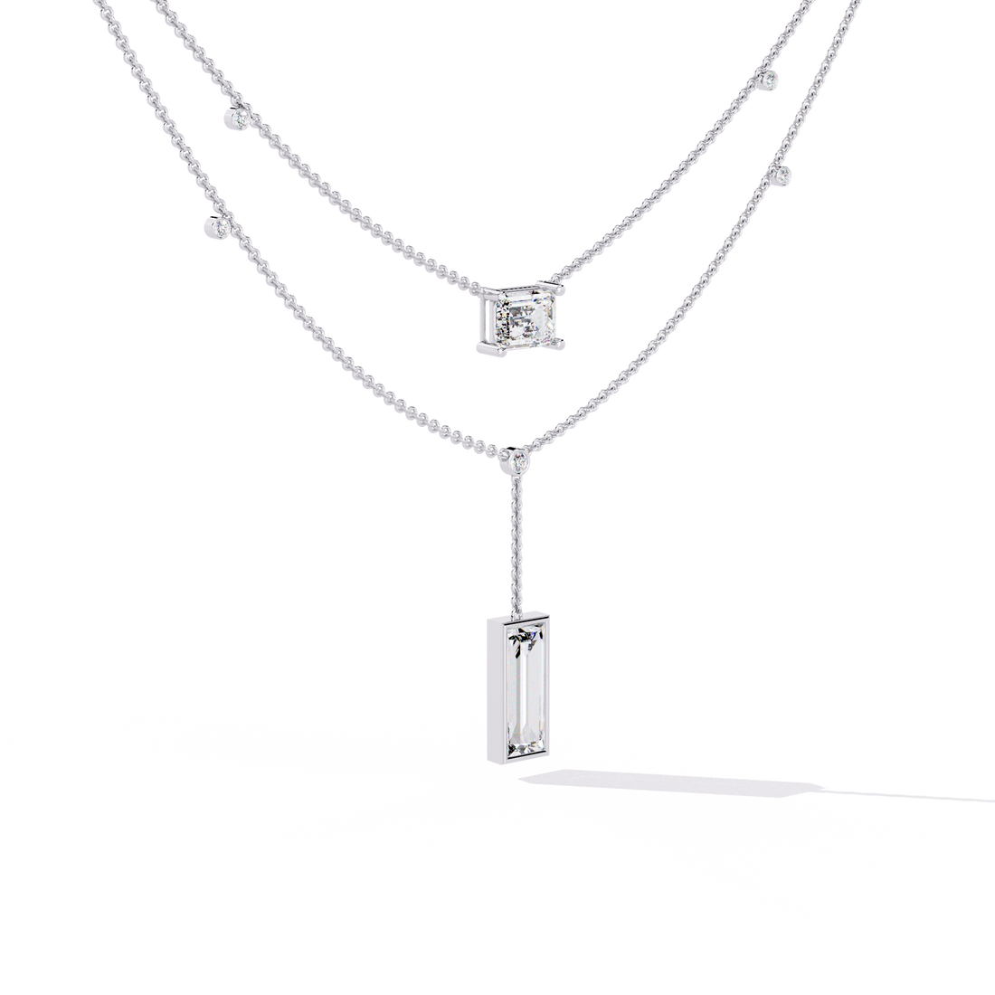 Classy Square 2-Layered Necklace | 925 Sterling Silver