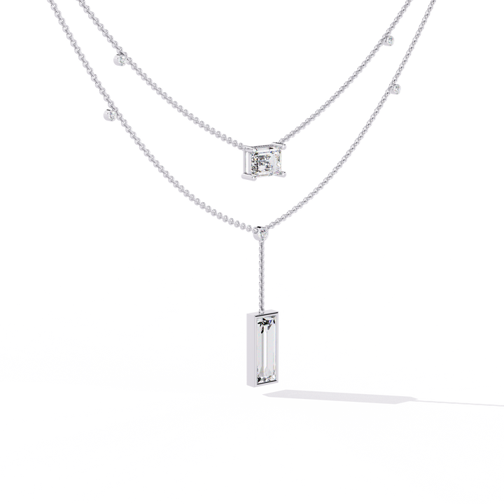Classy Square 2-Layered Necklace | 925 Sterling Silver