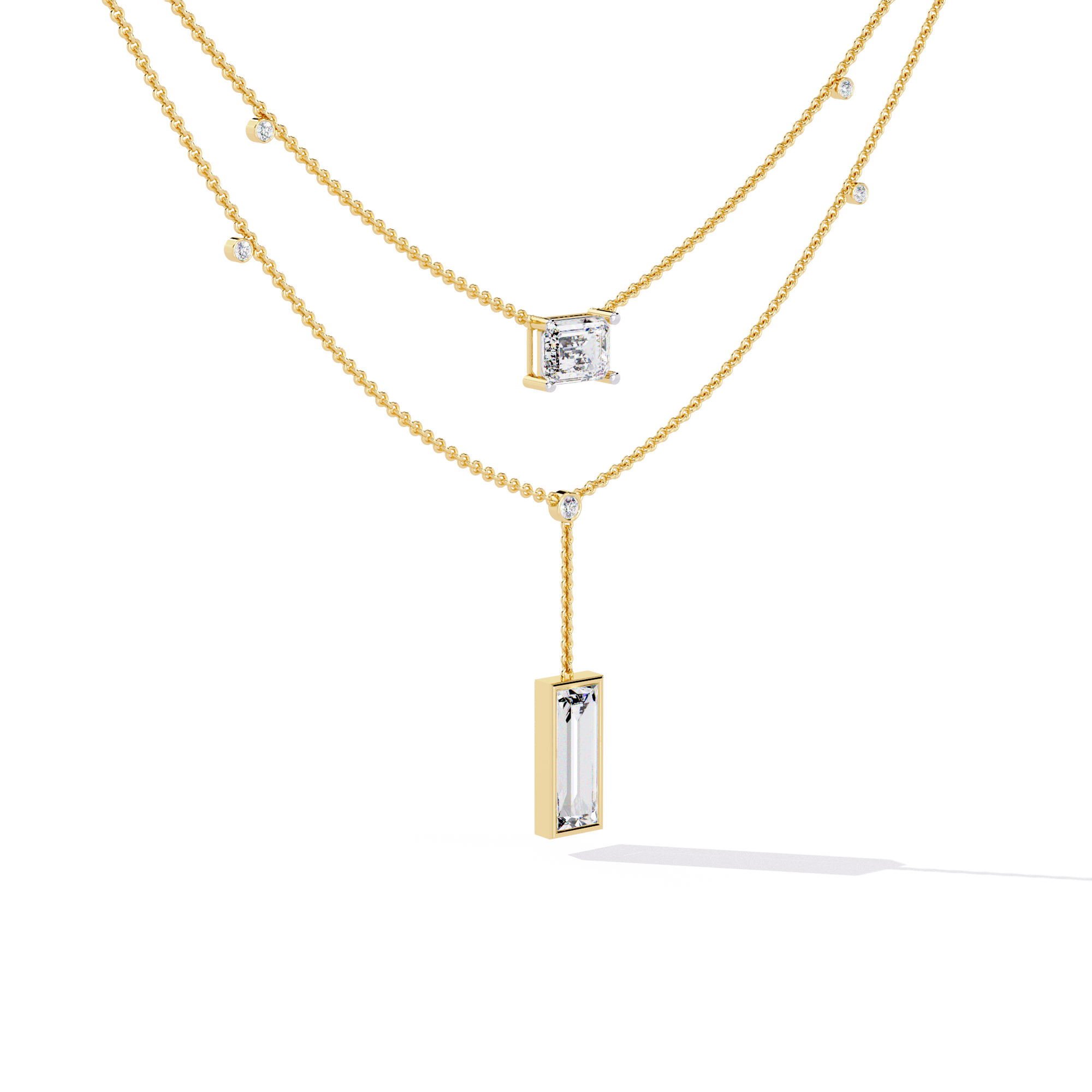 Classy Square 2-Layered Necklace | 925 Sterling Silver