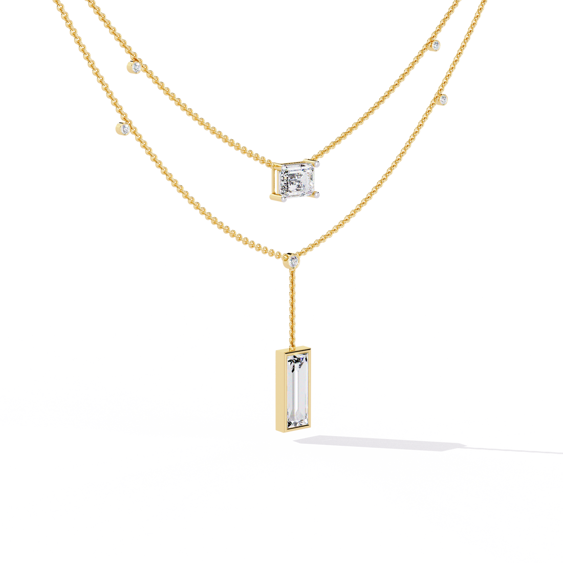 Classy Square 2-Layered Necklace | 925 Sterling Silver