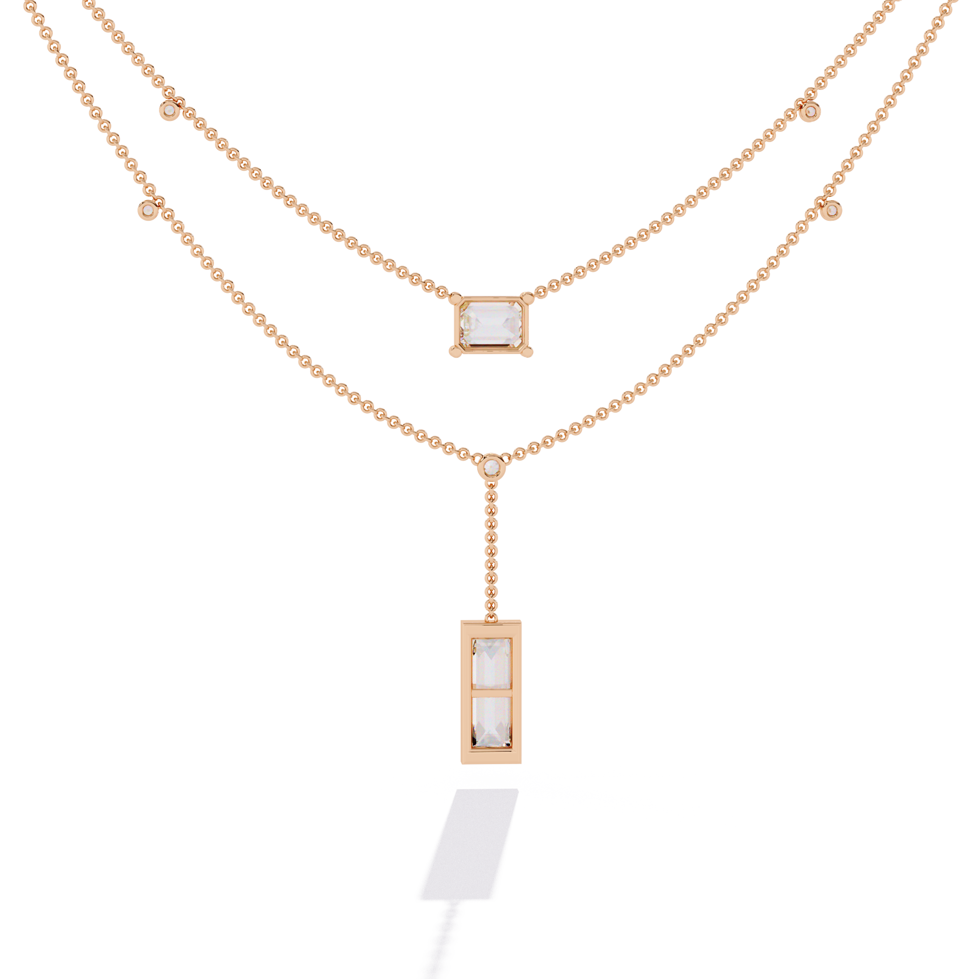 Classy Square 2-Layered Necklace | 925 Sterling Silver