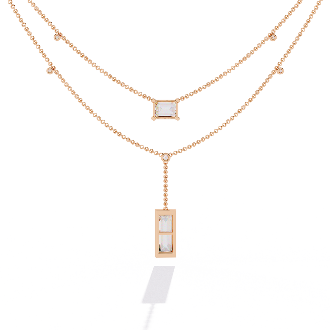 Classy Square 2-Layered Necklace | 925 Sterling Silver