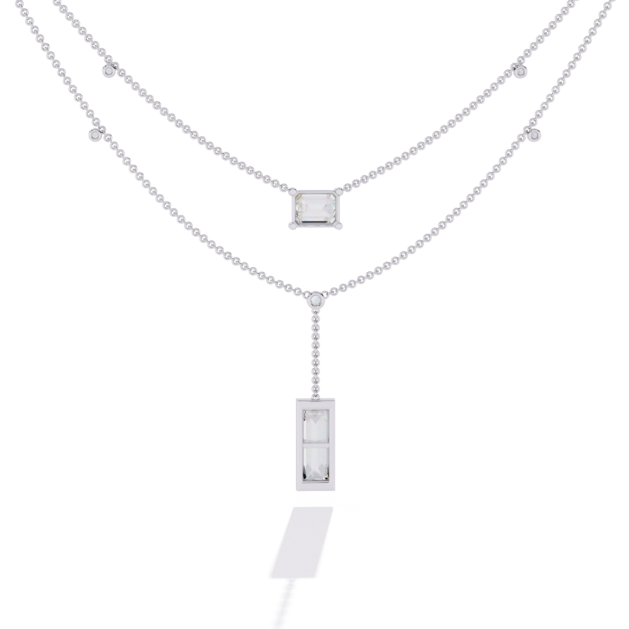 Classy Square 2-Layered Necklace | 925 Sterling Silver