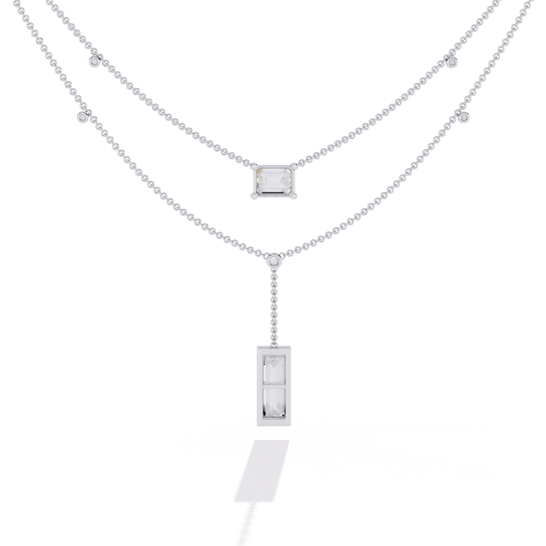 Classy Square 2-Layered Necklace | 925 Sterling Silver