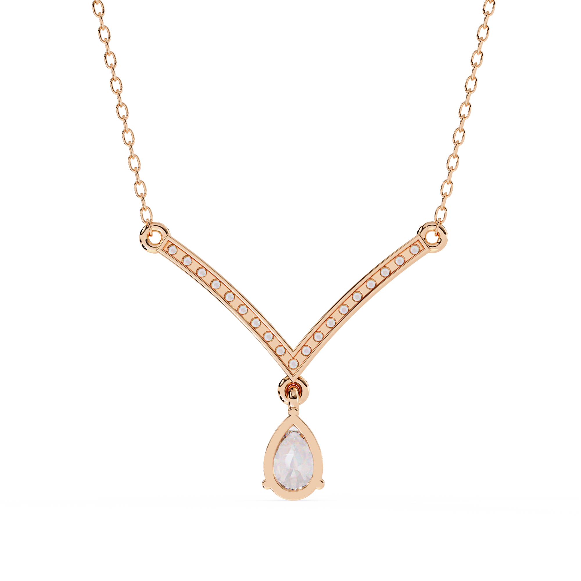 Alluring Dual Drop Diamond Necklace | 925 Sterling Silver