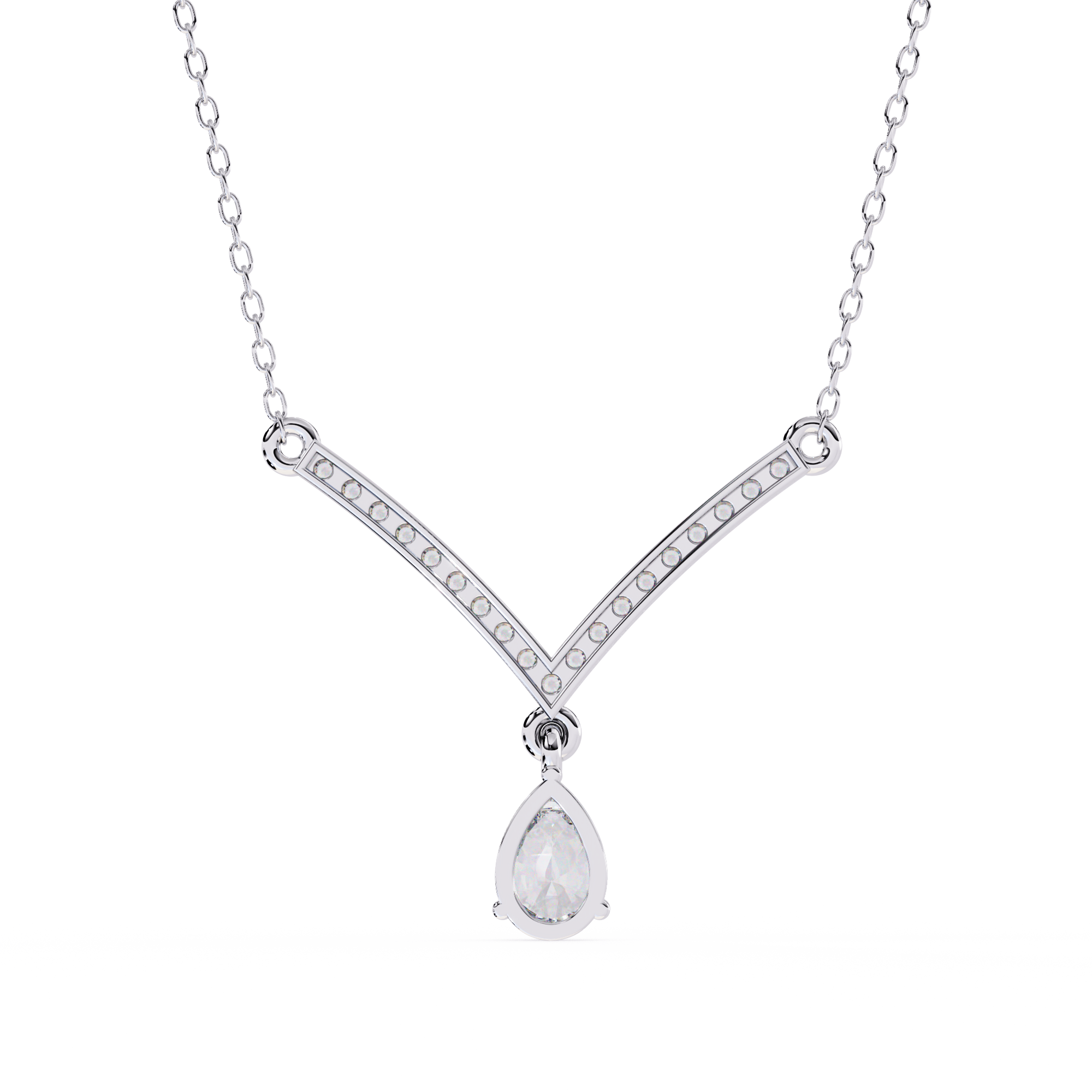 Alluring Dual Drop Diamond Necklace | 925 Sterling Silver