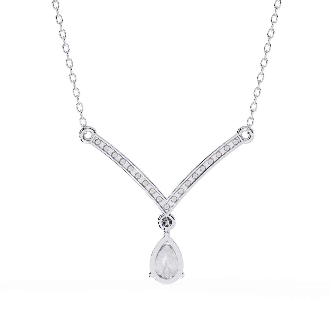 Alluring Dual Drop Diamond Necklace | 925 Sterling Silver