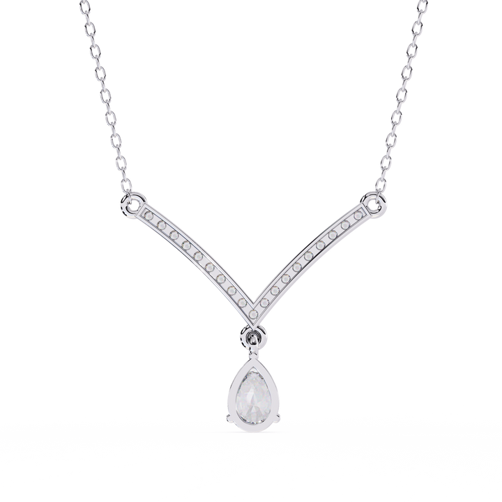 Alluring Dual Drop Diamond Necklace | 925 Sterling Silver