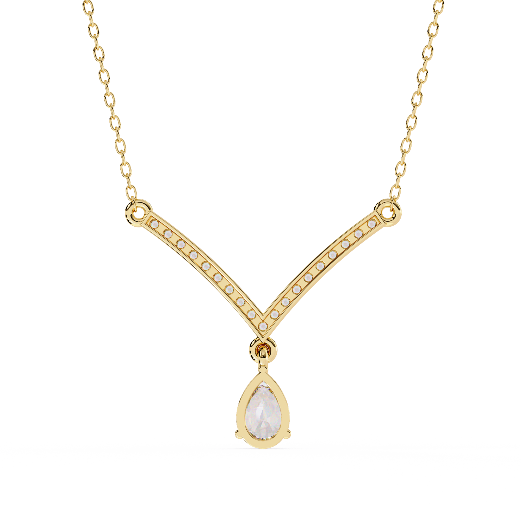 Alluring Dual Drop Diamond Necklace | 925 Sterling Silver