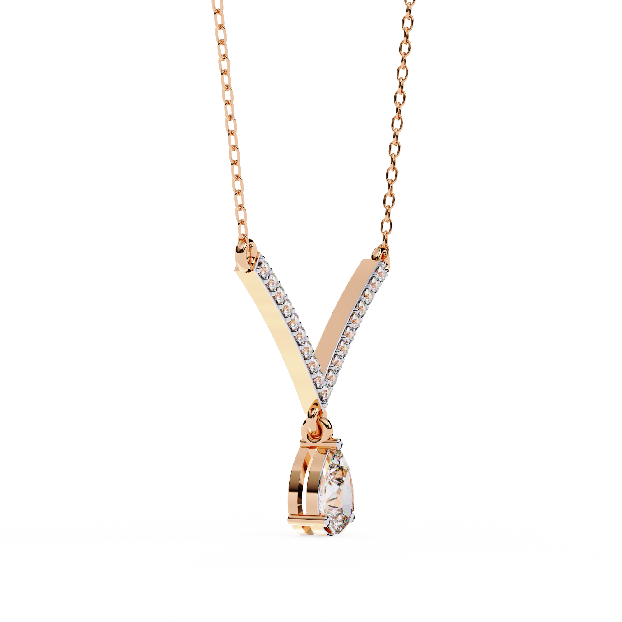 Alluring Dual Drop Diamond Necklace | 925 Sterling Silver
