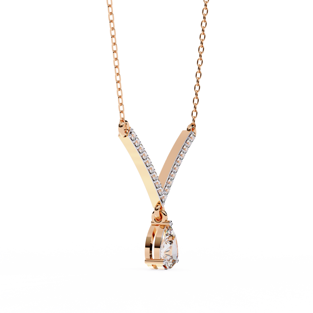 Alluring Dual Drop Diamond Necklace | 925 Sterling Silver
