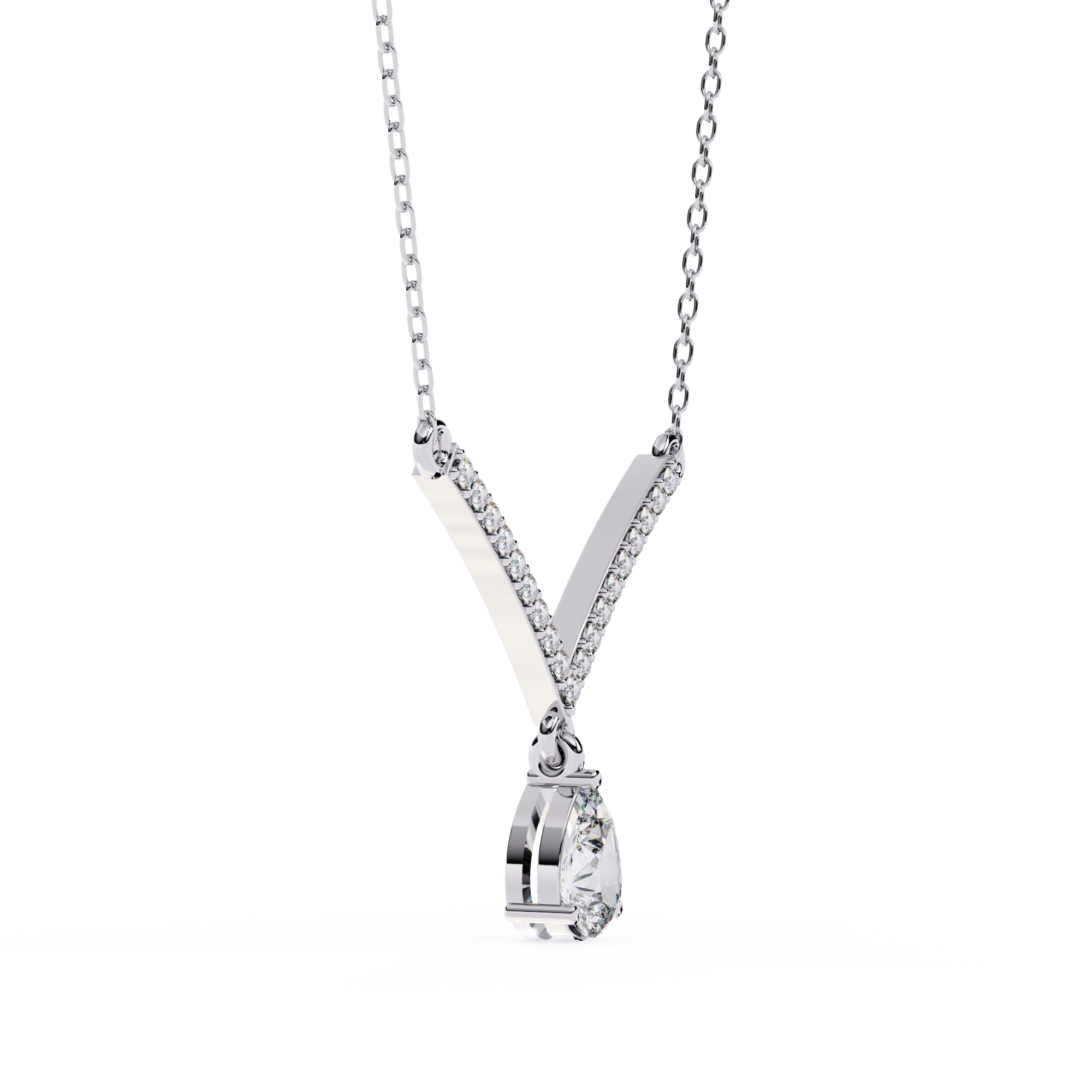 Alluring Dual Drop Diamond Necklace | 925 Sterling Silver