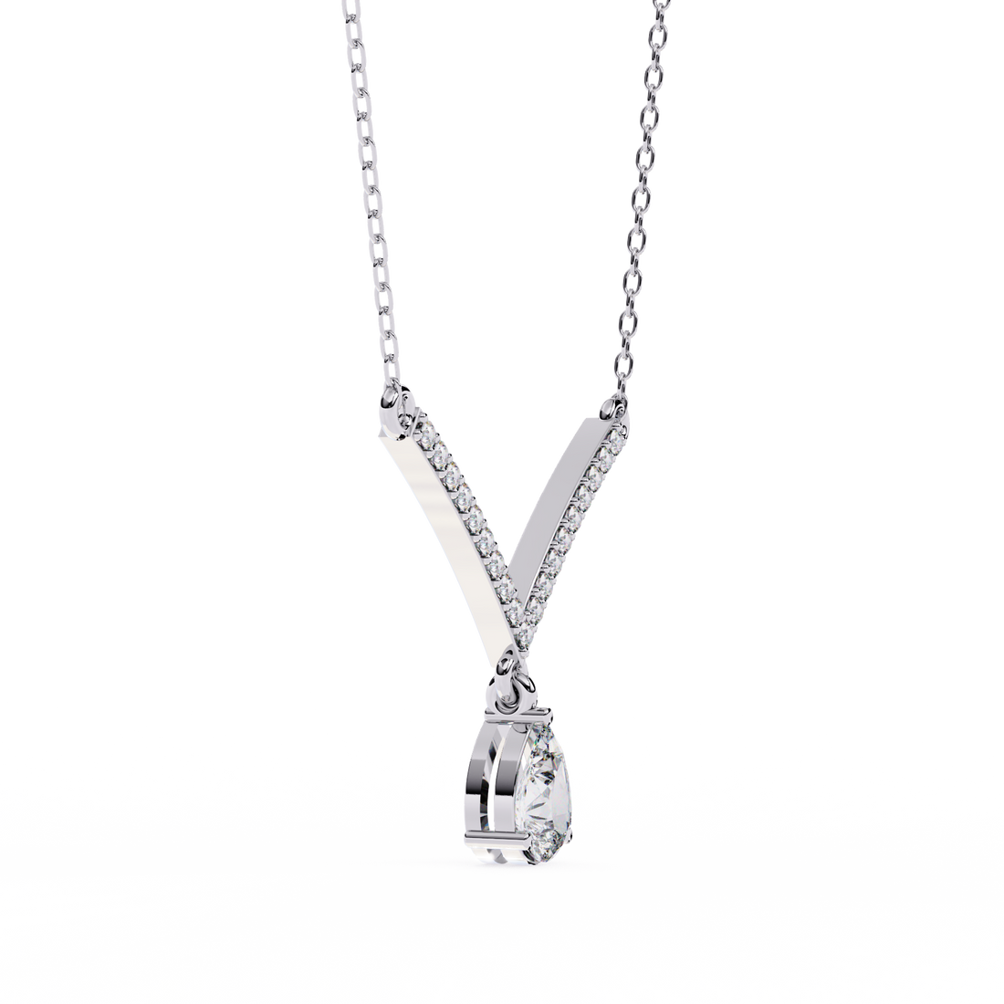 Alluring Dual Drop Diamond Necklace | 925 Sterling Silver