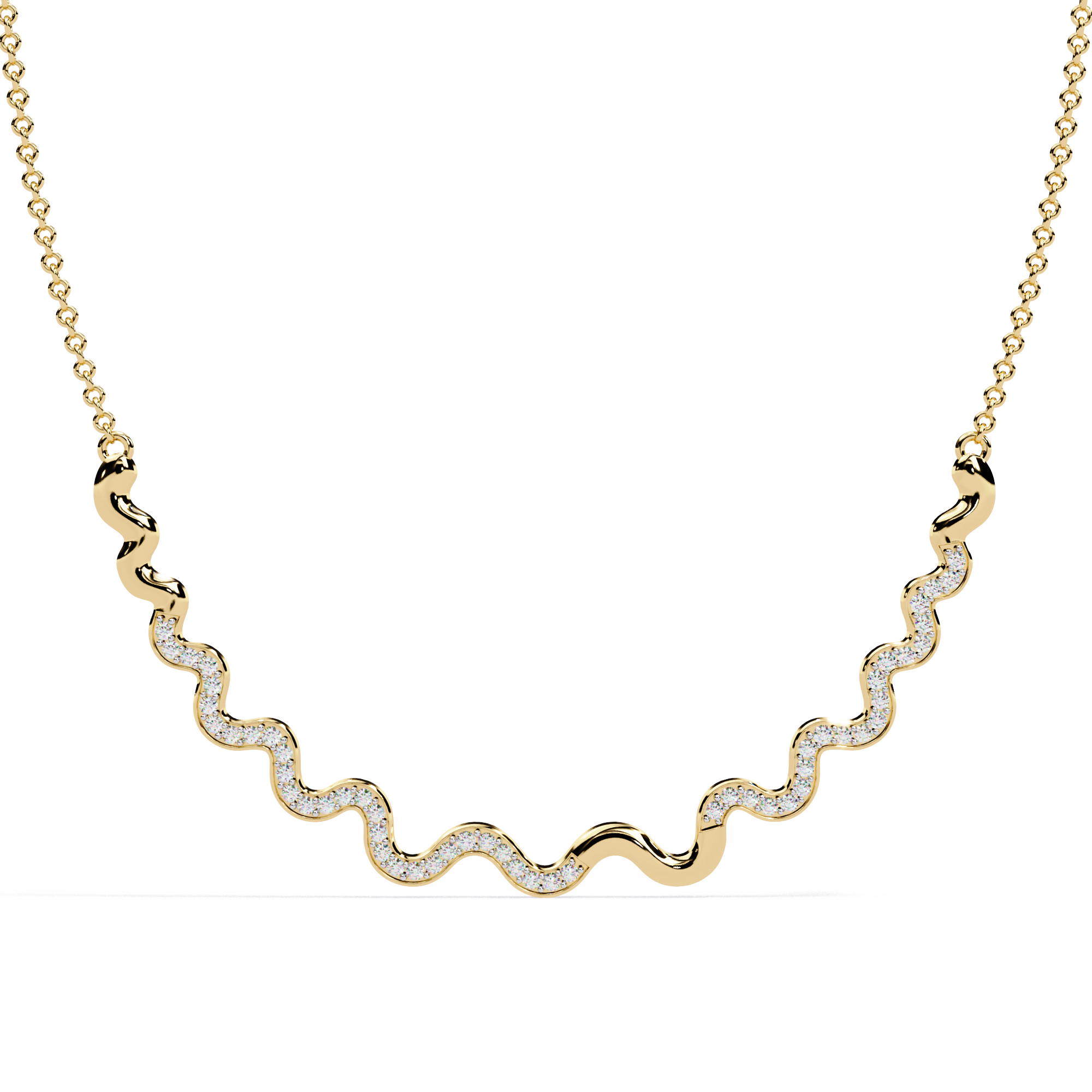 Serpentine Glow Wave Necklace | 925 Sterling Silver