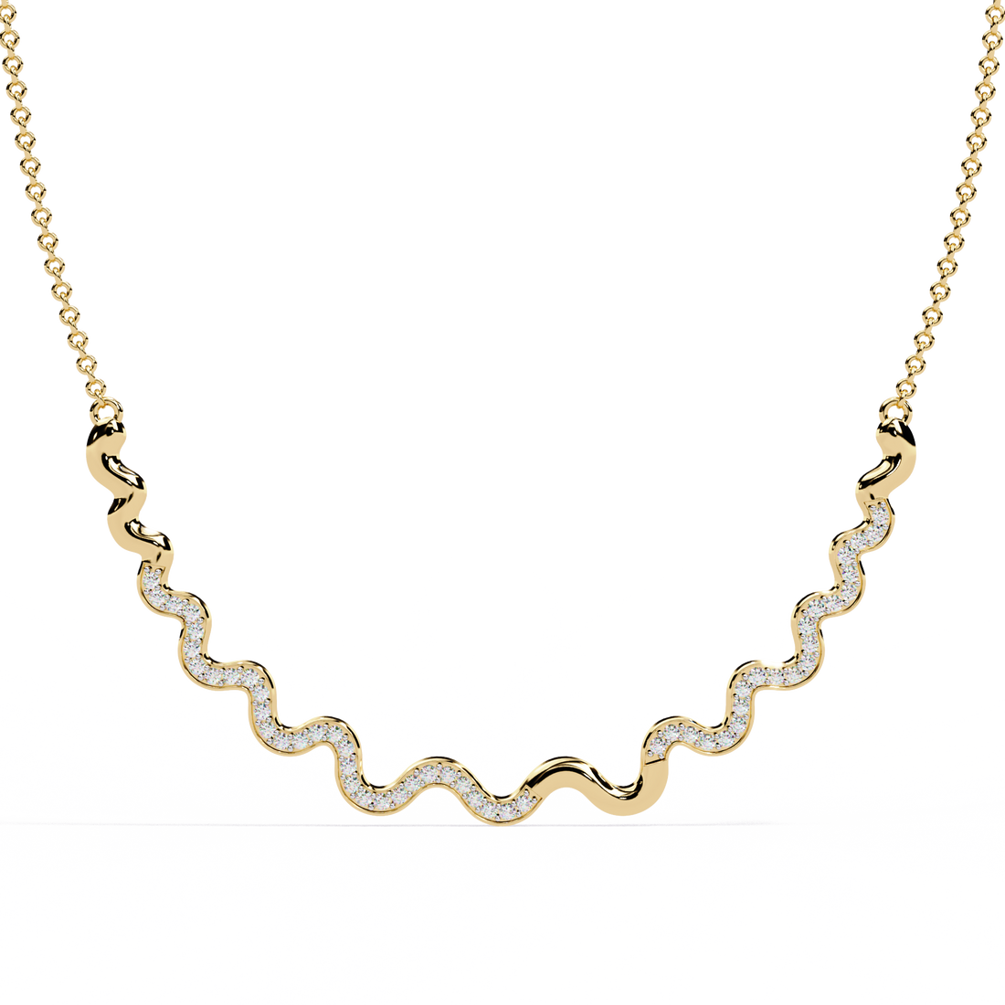 Serpentine Glow Wave Necklace | 925 Sterling Silver