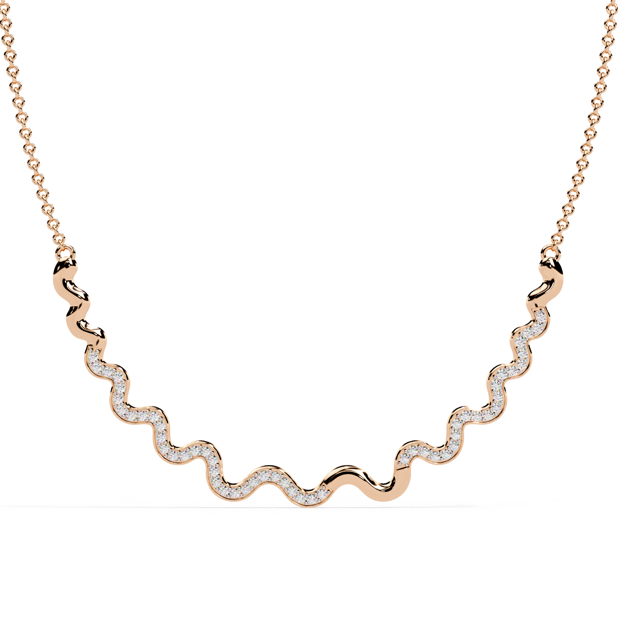 Serpentine Glow Wave Necklace | 925 Sterling Silver