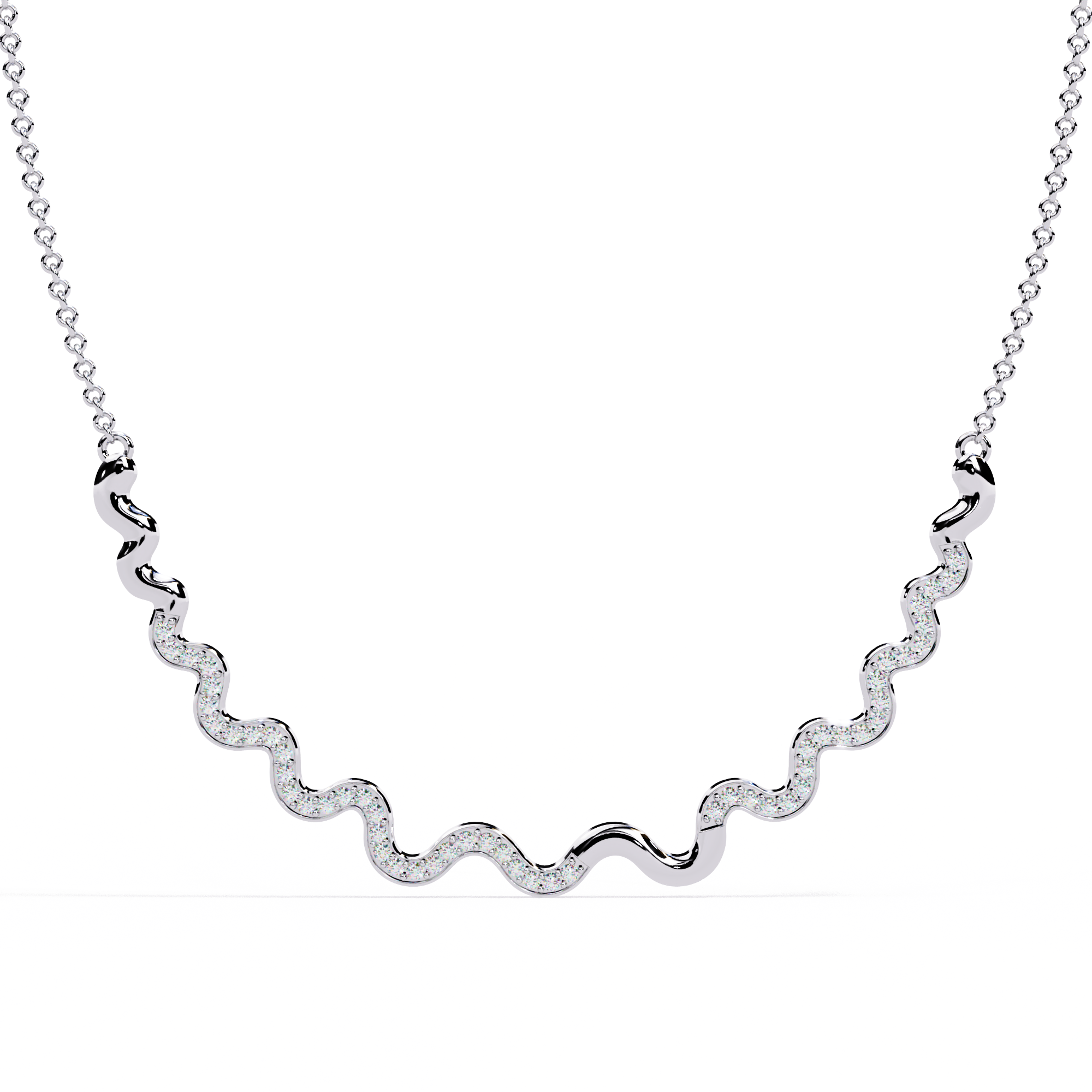 Serpentine Glow Wave Necklace | 925 Sterling Silver