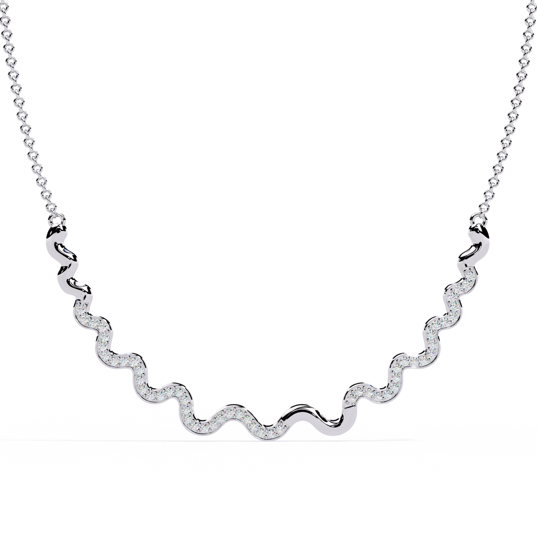 Serpentine Glow Wave Necklace | 925 Sterling Silver