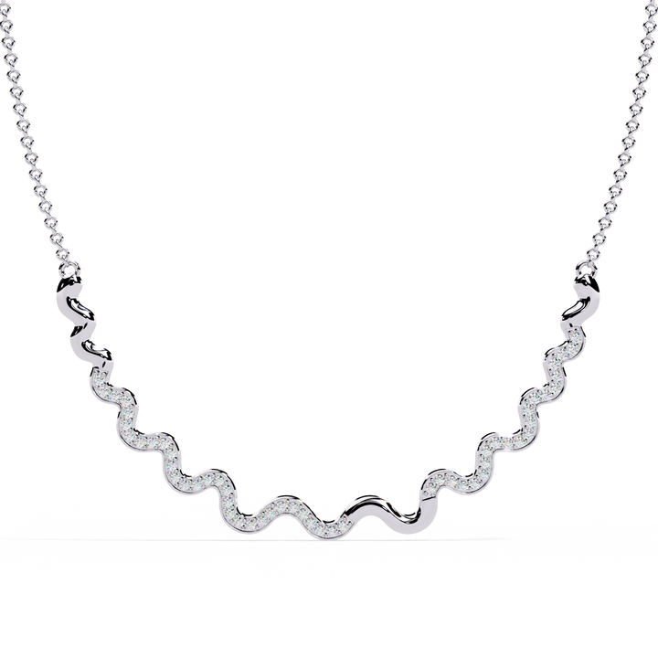 Serpentine Glow Wave Necklace | 925 Sterling Silver