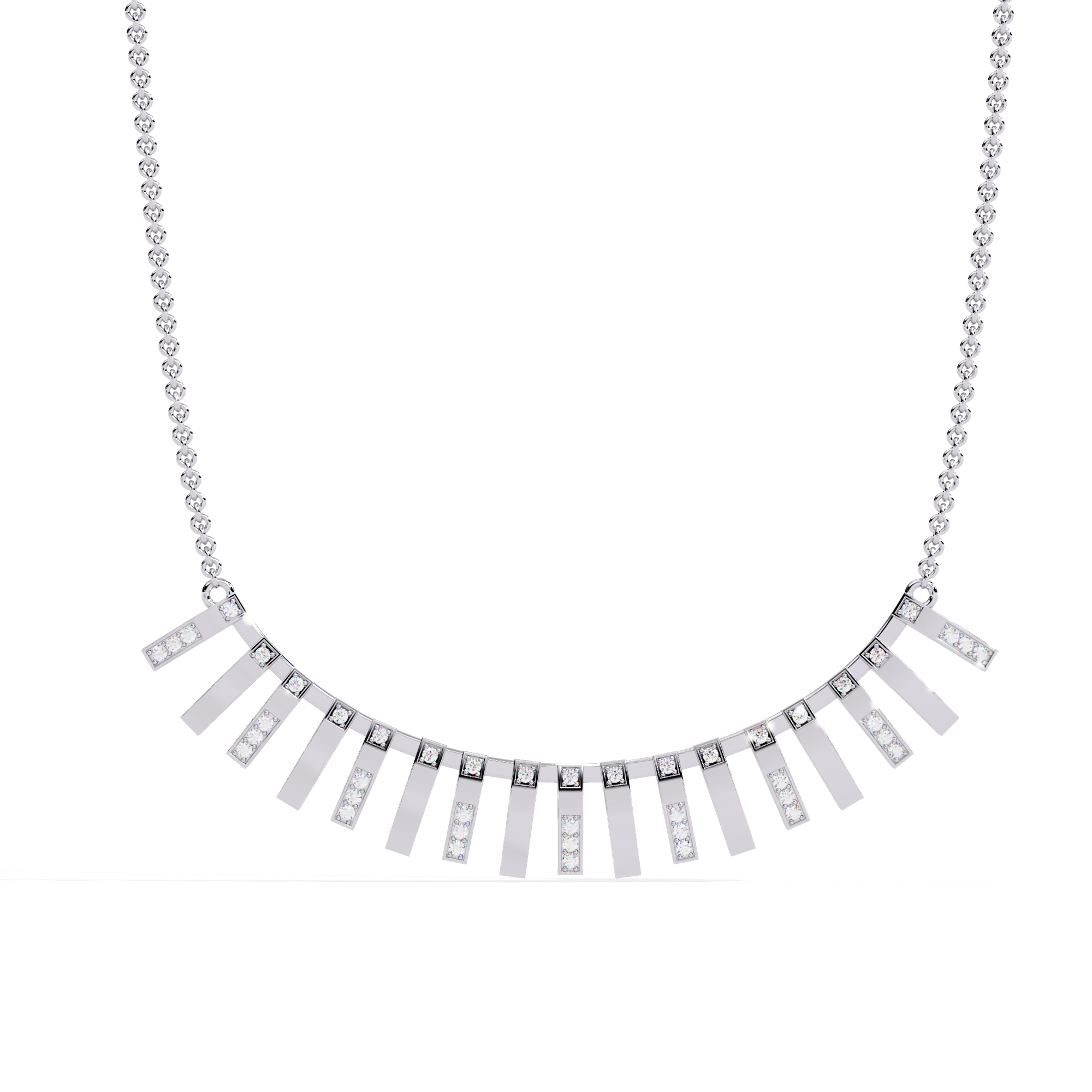 Radiant Fringe Bar Necklace | 925 Sterling Silver