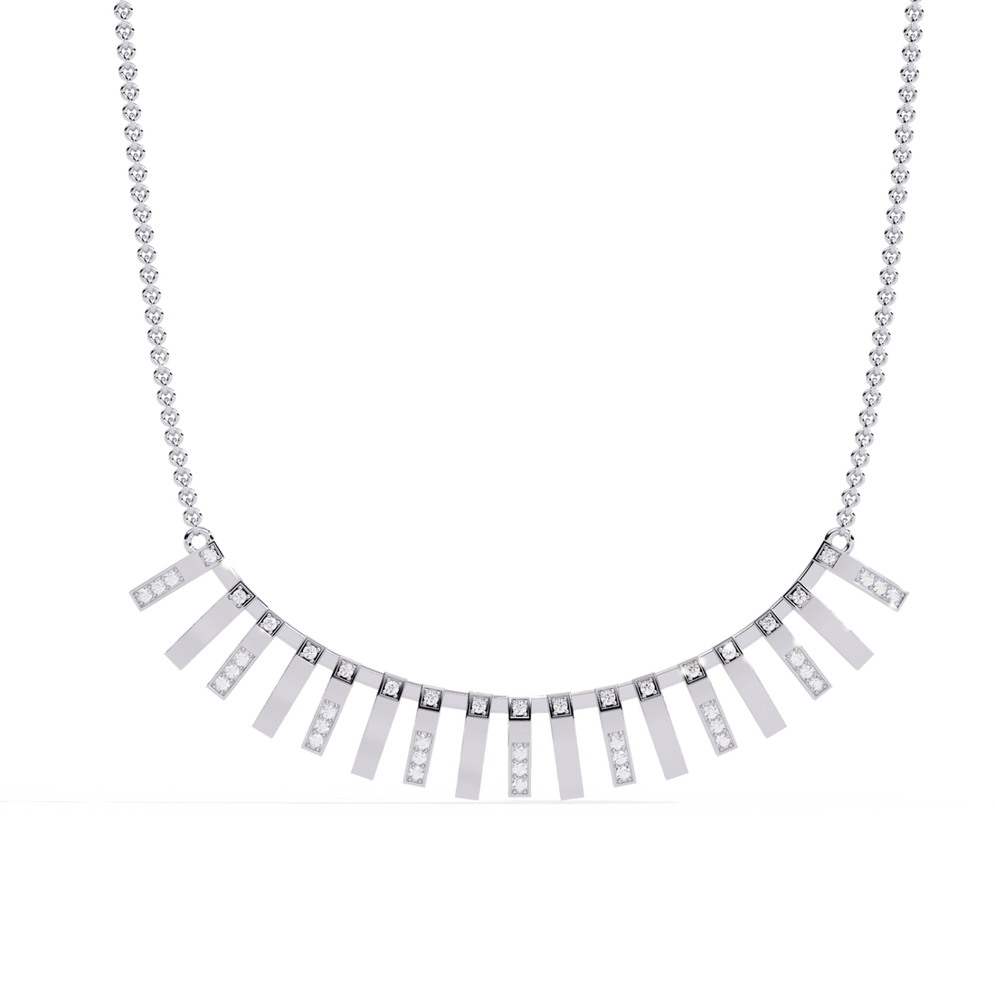 Radiant Fringe Bar Necklace | 925 Sterling Silver