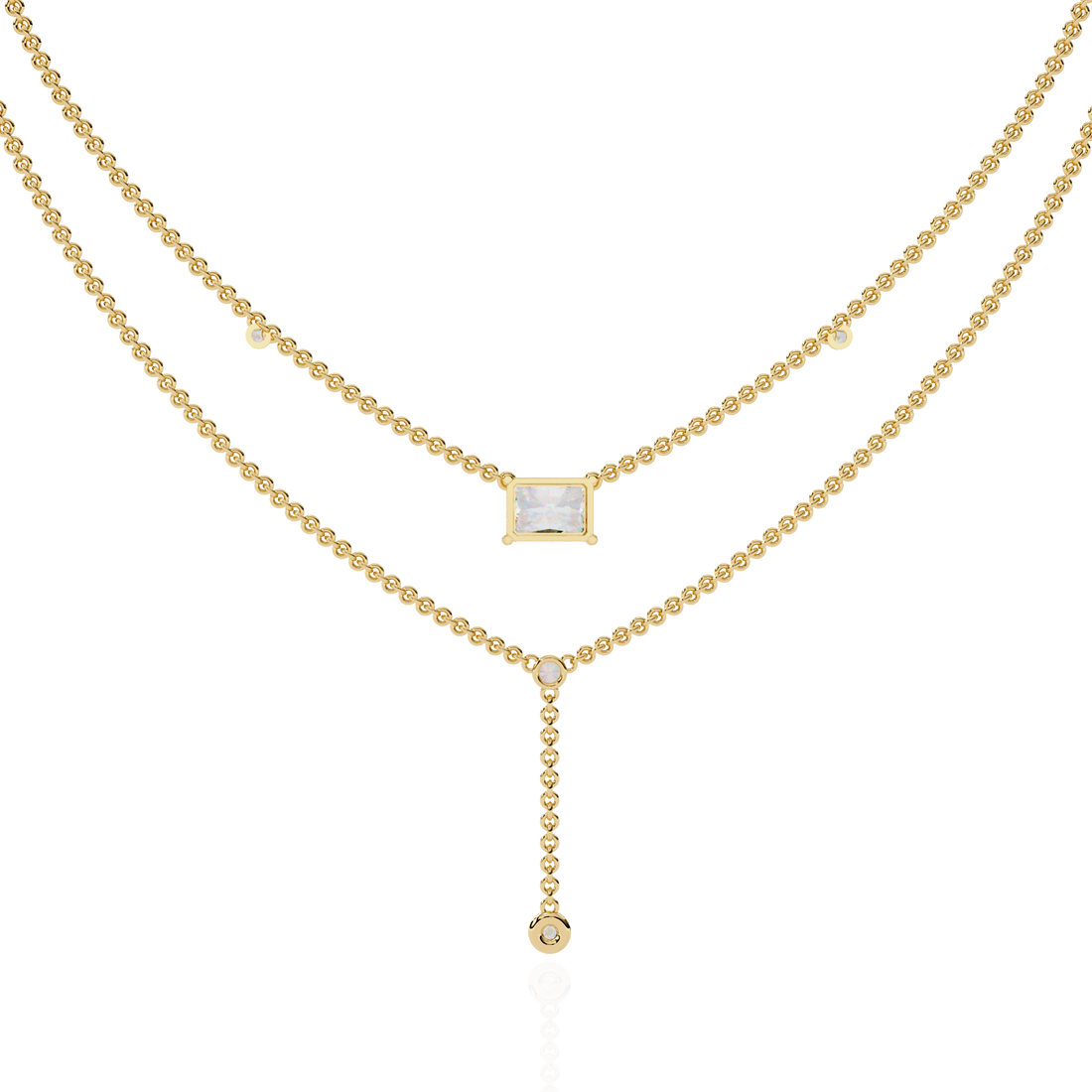 Timeless Elegance Square Cut Cascade Necklace | 925 Sterling Silver