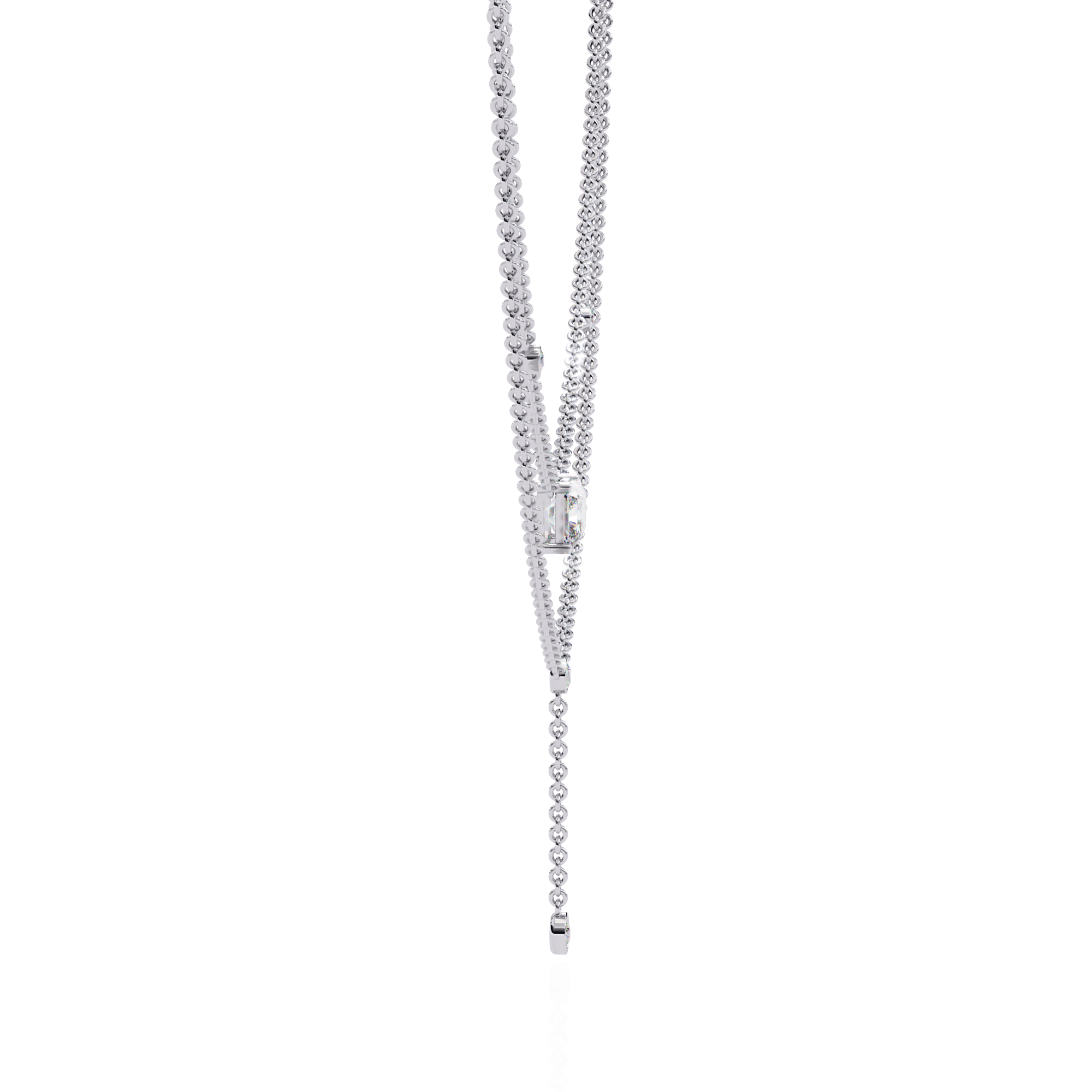 Timeless Elegance Square Cut Cascade Necklace | 925 Sterling Silver