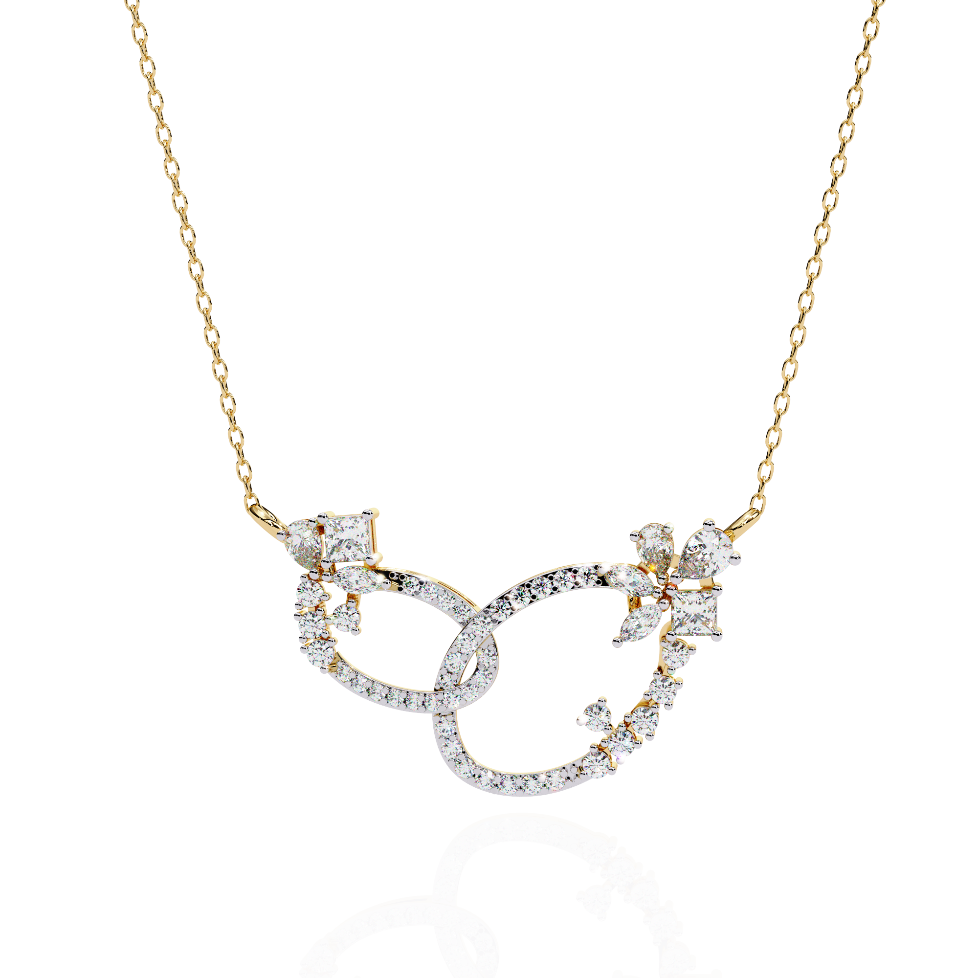 Luxury Infinity Floral Link Necklace | 925 Sterling Silver