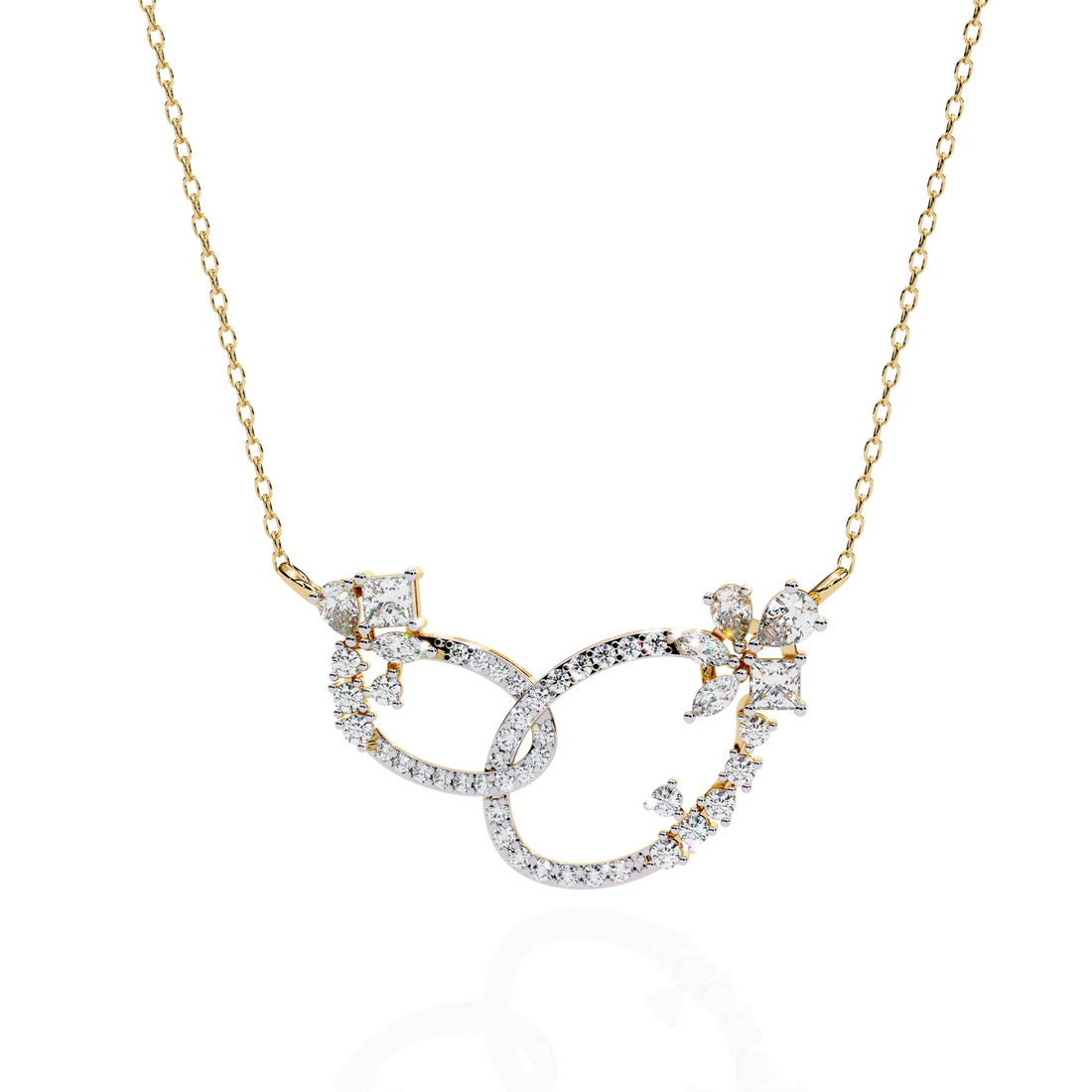 Luxury Infinity Floral Link Necklace | 925 Sterling Silver