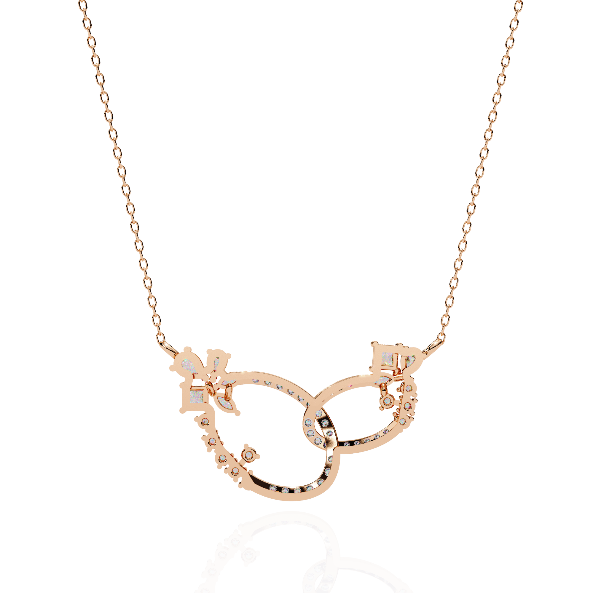 Luxury Infinity Floral Link Necklace | 925 Sterling Silver