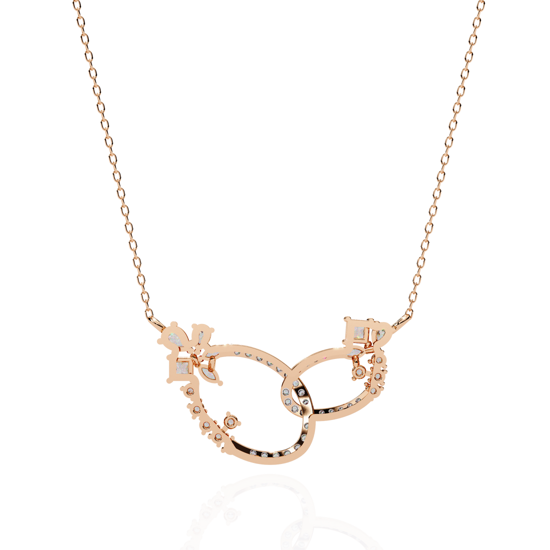 Luxury Infinity Floral Link Necklace | 925 Sterling Silver