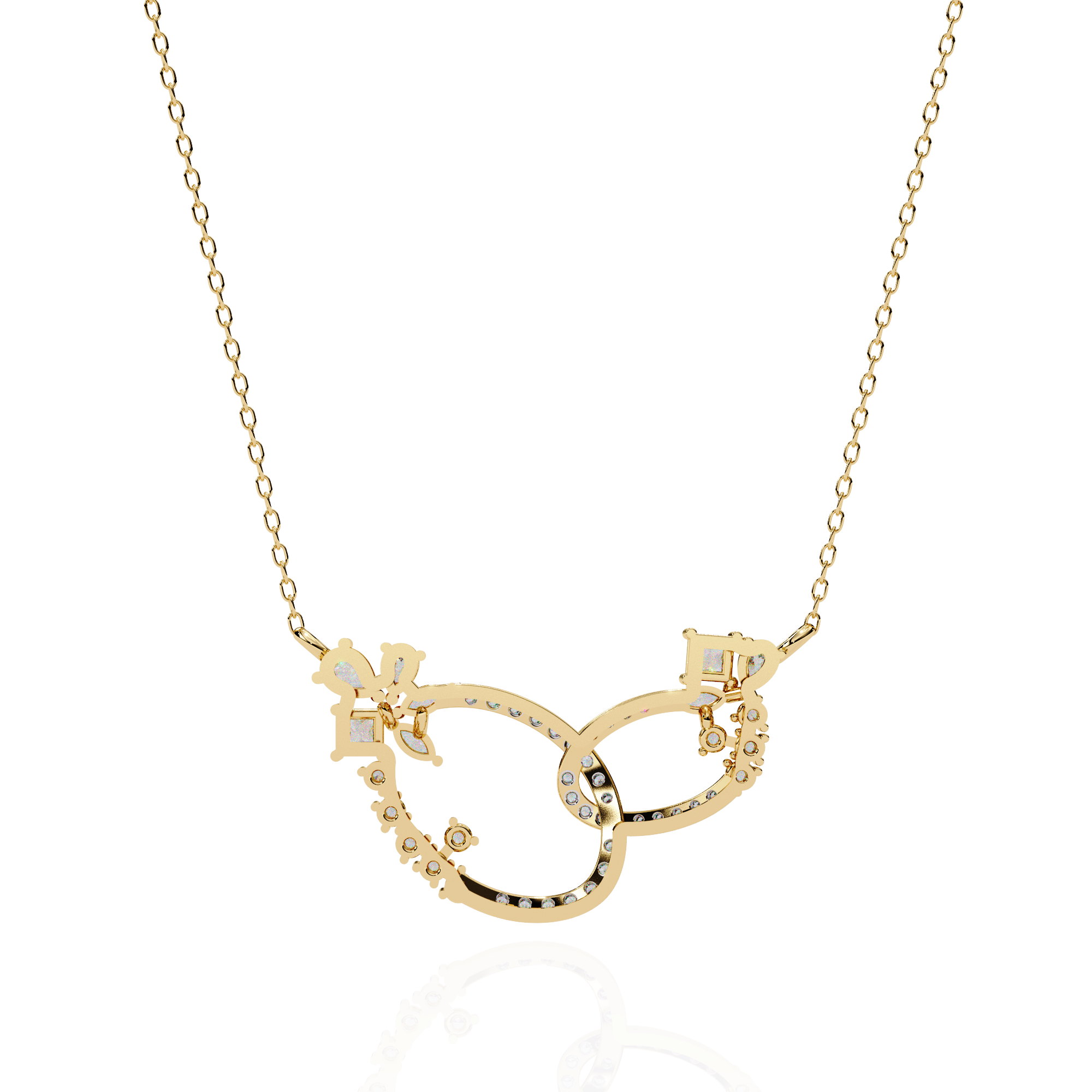 Luxury Infinity Floral Link Necklace | 925 Sterling Silver