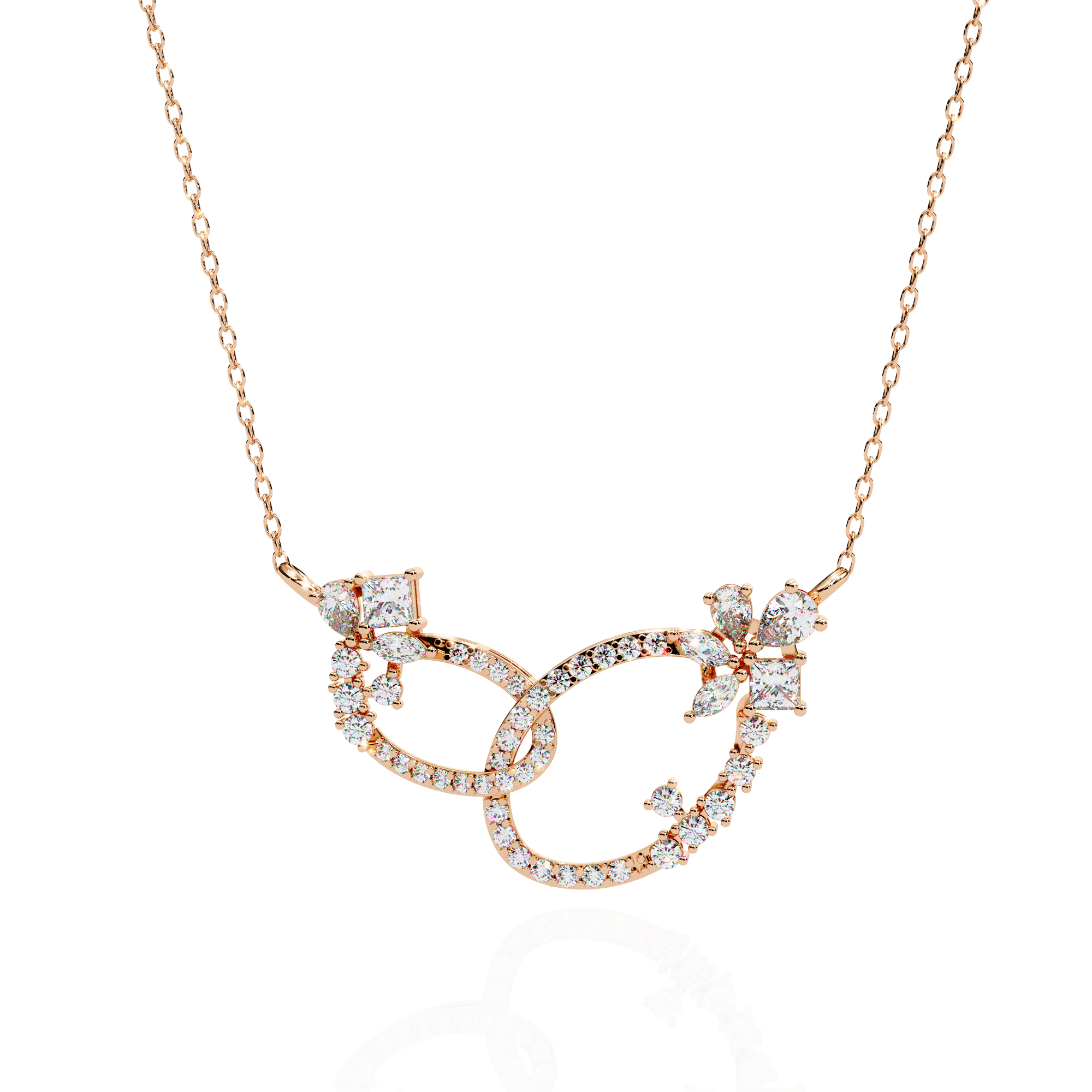 Luxury Infinity Floral Link Necklace | 925 Sterling Silver