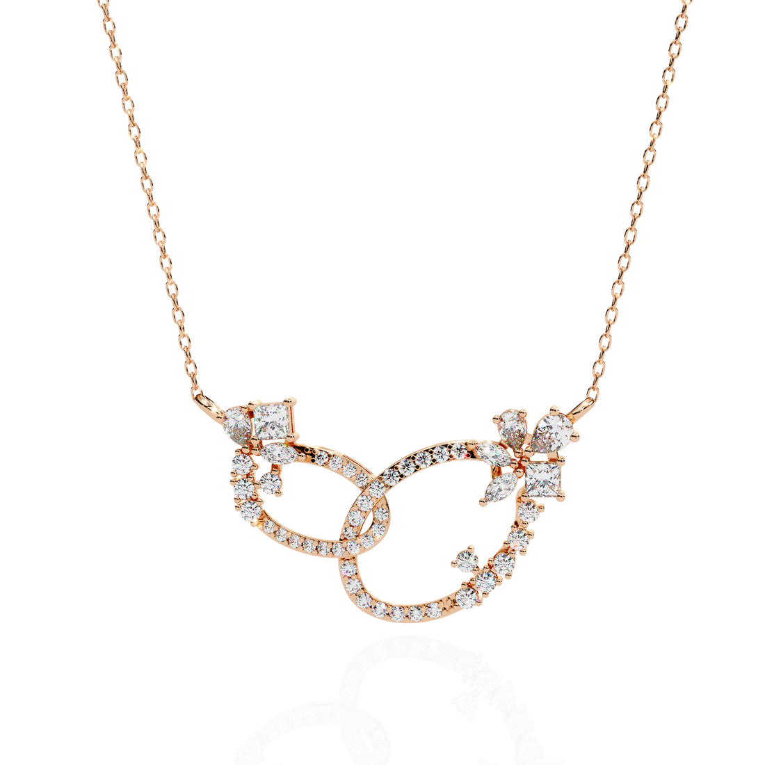 Luxury Infinity Floral Link Necklace | 925 Sterling Silver