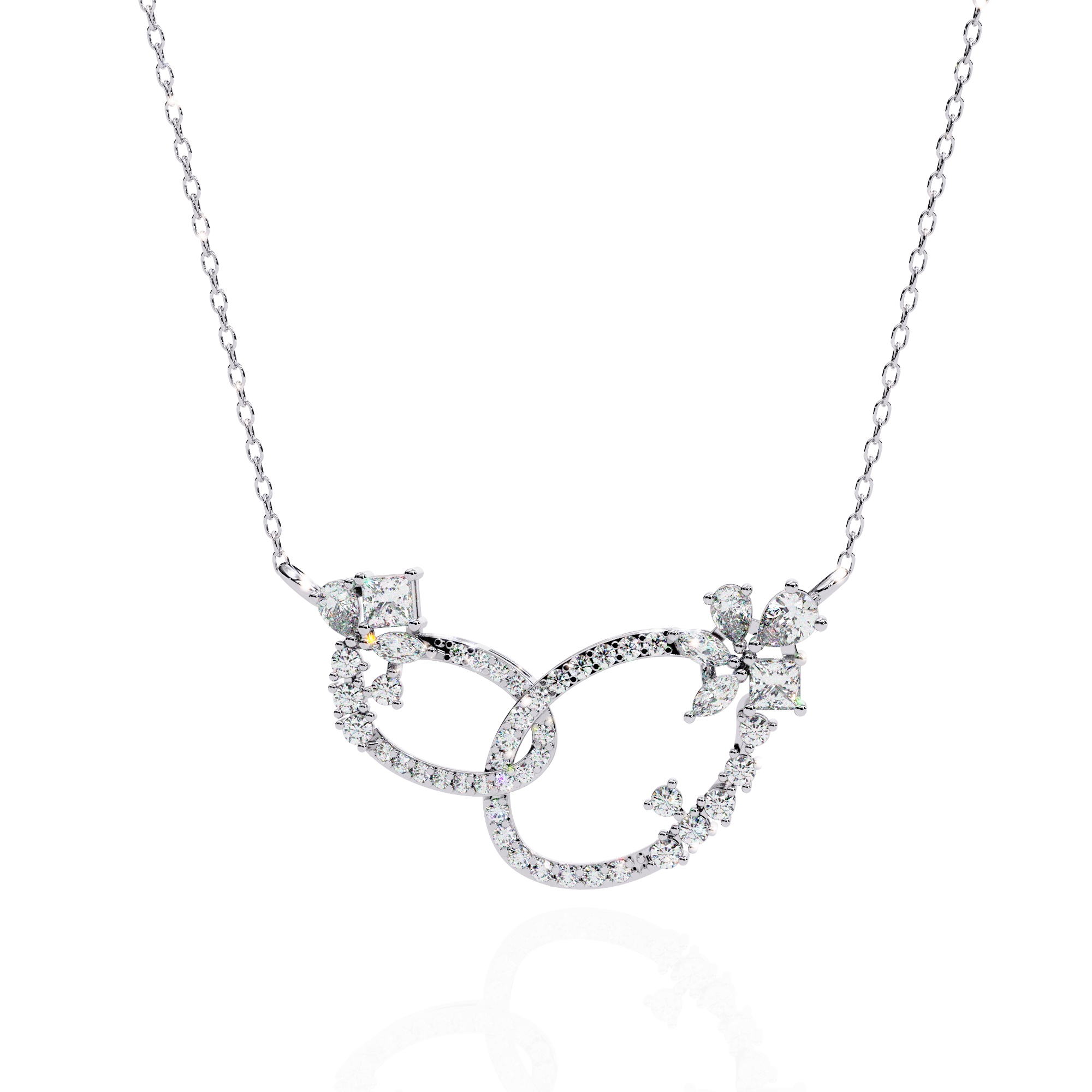 Luxury Infinity Floral Link Necklace | 925 Sterling Silver