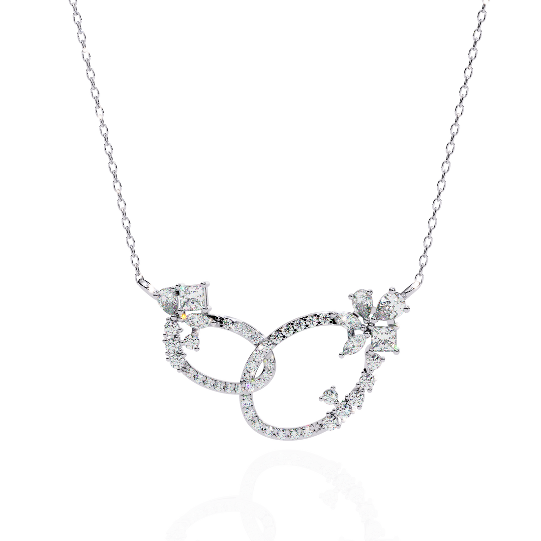 Luxury Infinity Floral Link Necklace | 925 Sterling Silver