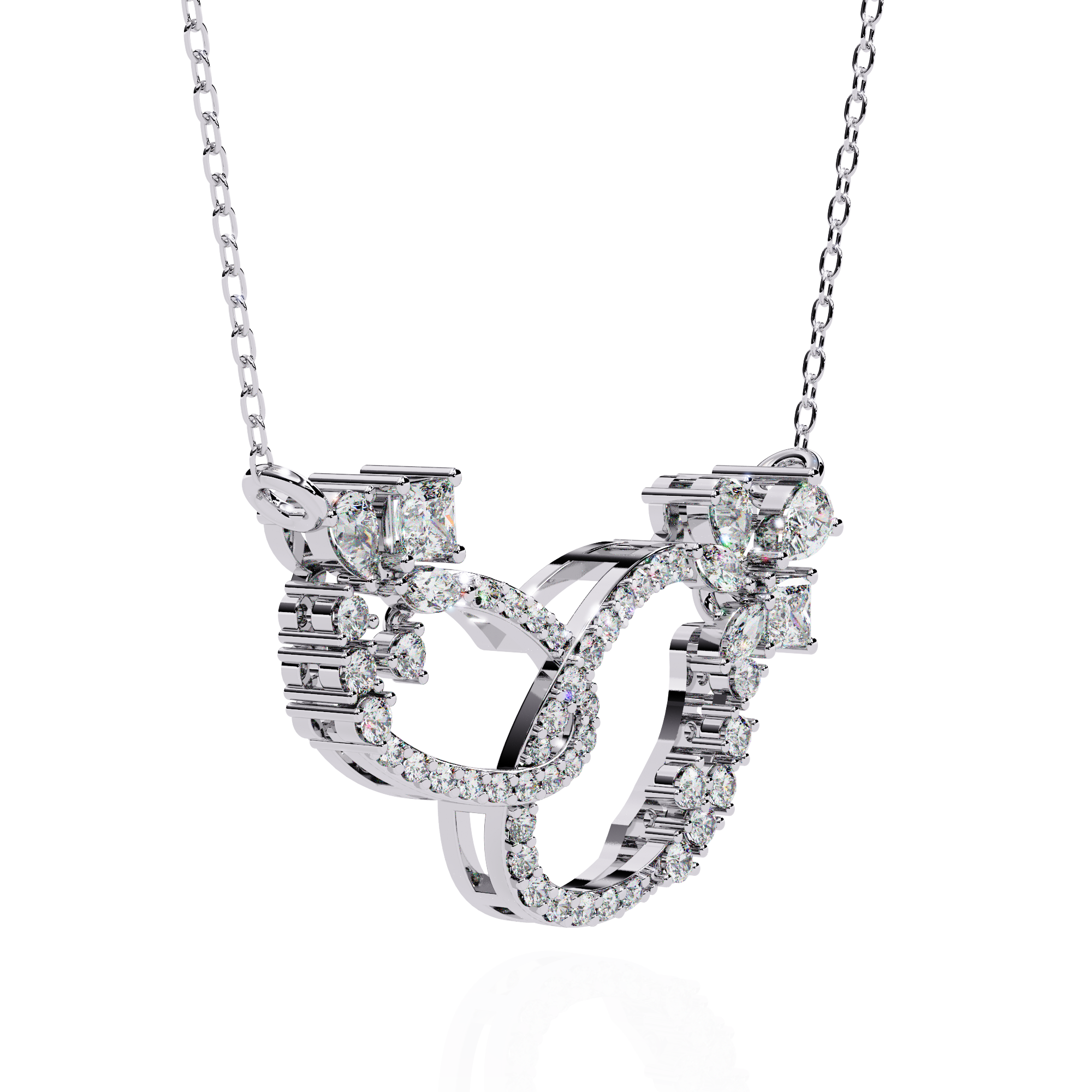 Luxury Infinity Floral Link Necklace | 925 Sterling Silver
