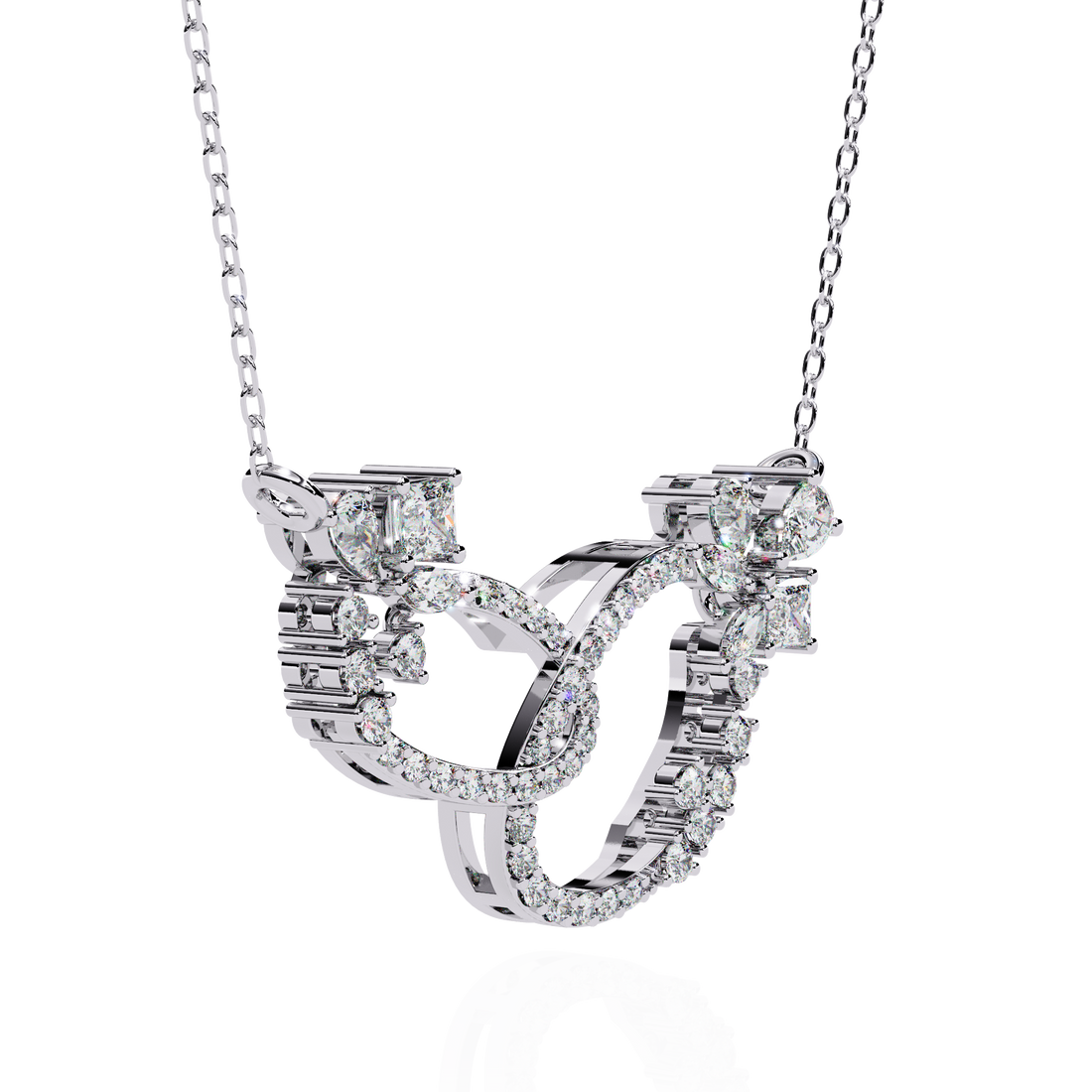 Luxury Infinity Floral Link Necklace | 925 Sterling Silver