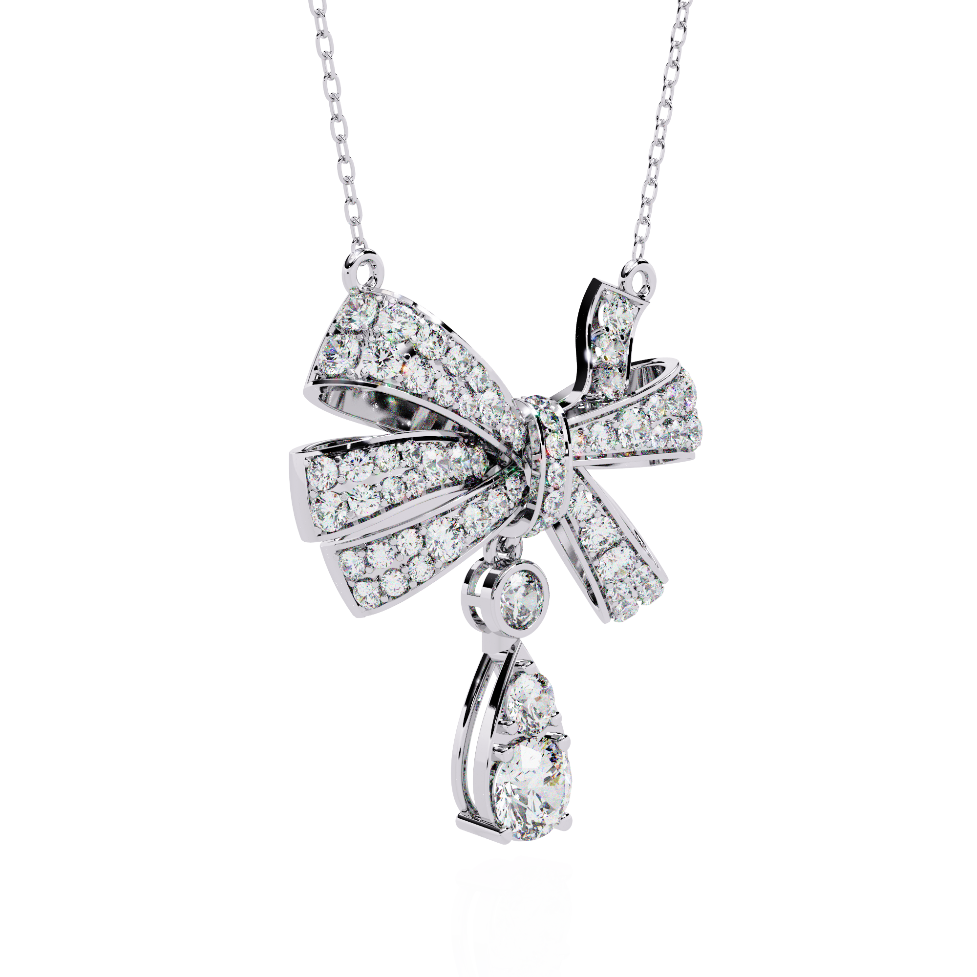 Bow Shape Pendant Necklace | 925 Sterling Silver