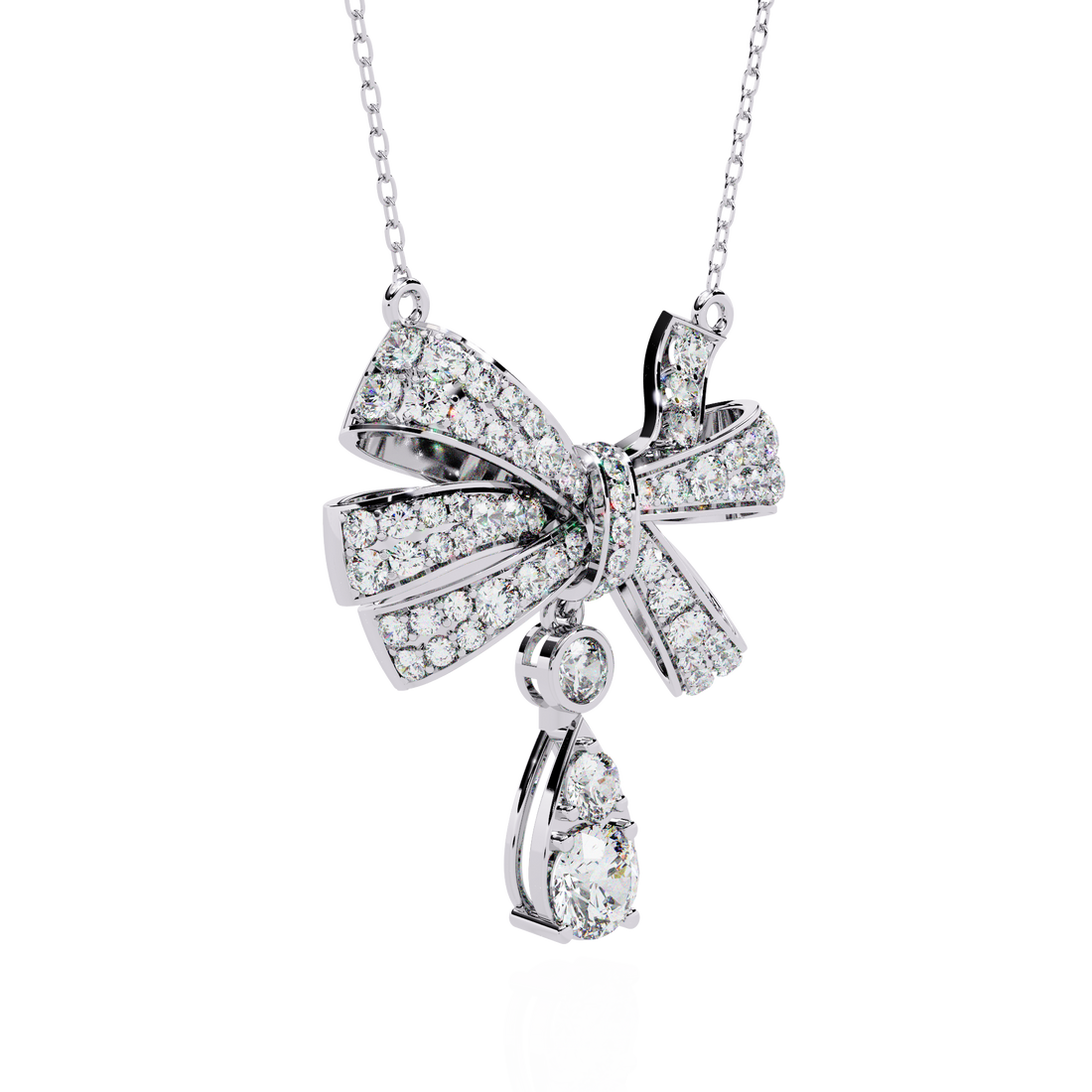 Bow Shape Pendant Necklace | 925 Sterling Silver