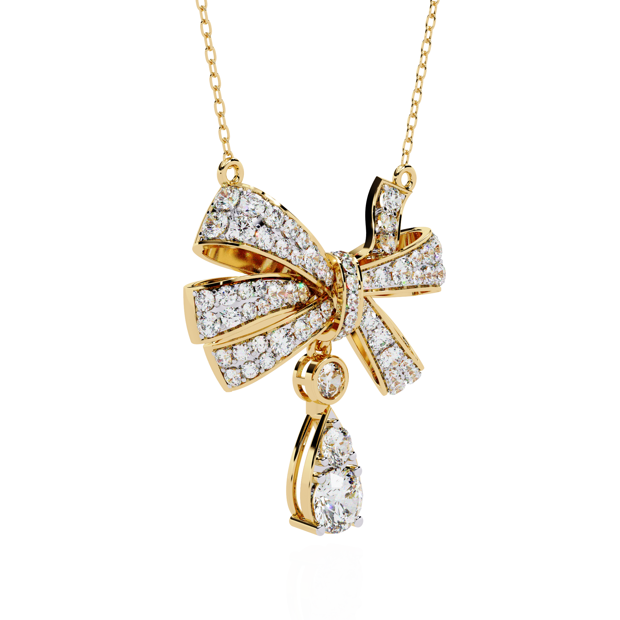 Bow Shape Pendant Necklace | 925 Sterling Silver